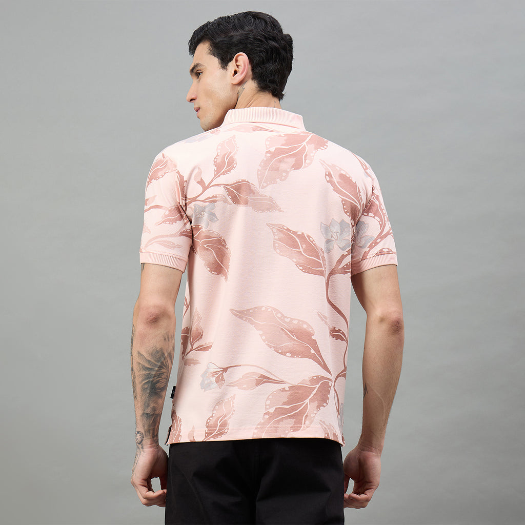 Duke Urban Men Half Sleeve Floral Print Regular T-Shirt (LF7574)