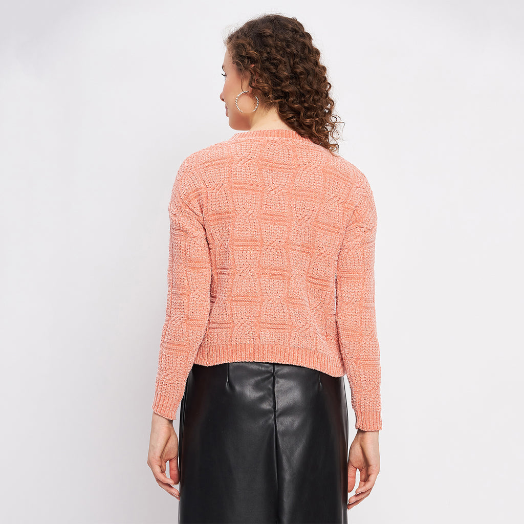 Duke Urban Women Full Sleeve Self Design Crop Pullover (SDS1013)