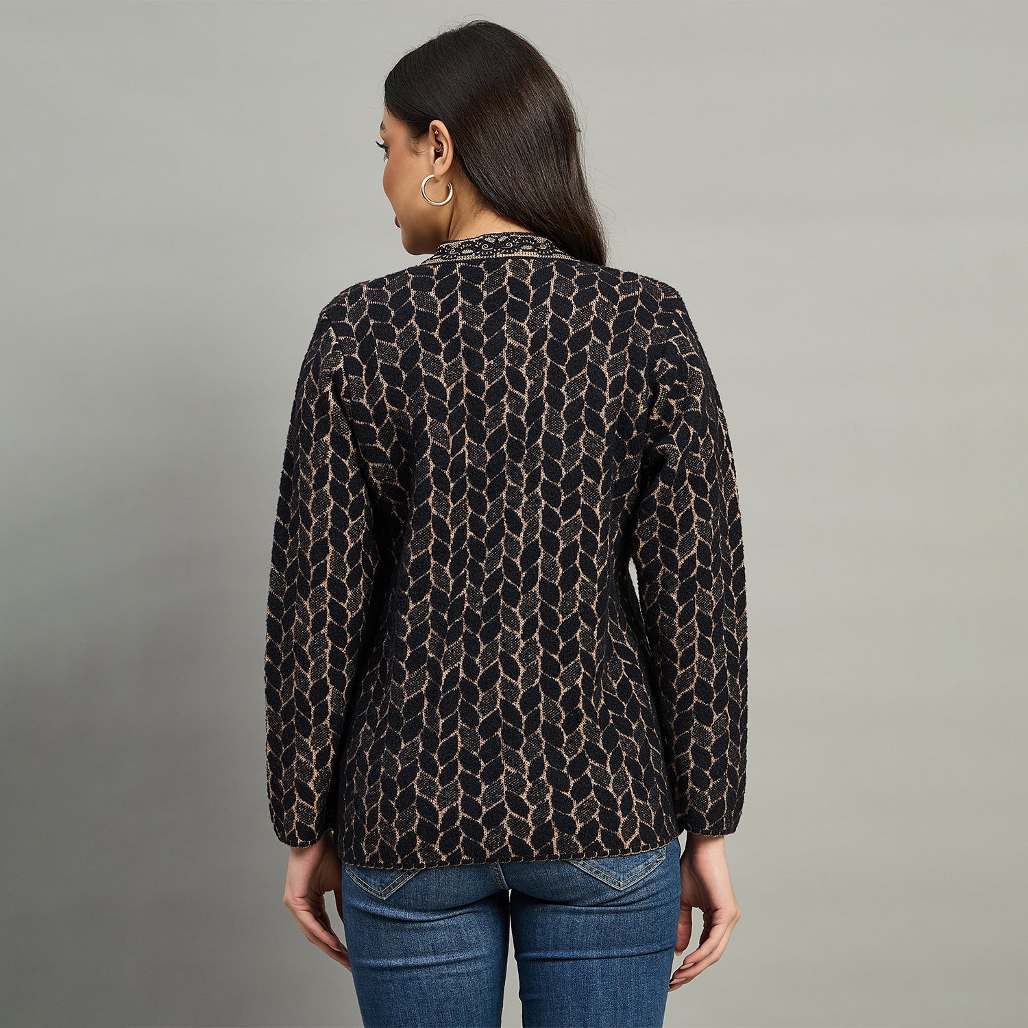 Duke Urban Women Full Sleeve Front Open Regular Fit Sweater (SDS1274)