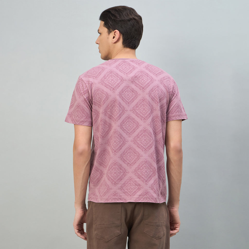 Duke Urban Men Geometric Print Half Sleeve Round Neck Casual Tshirt (LF7578)