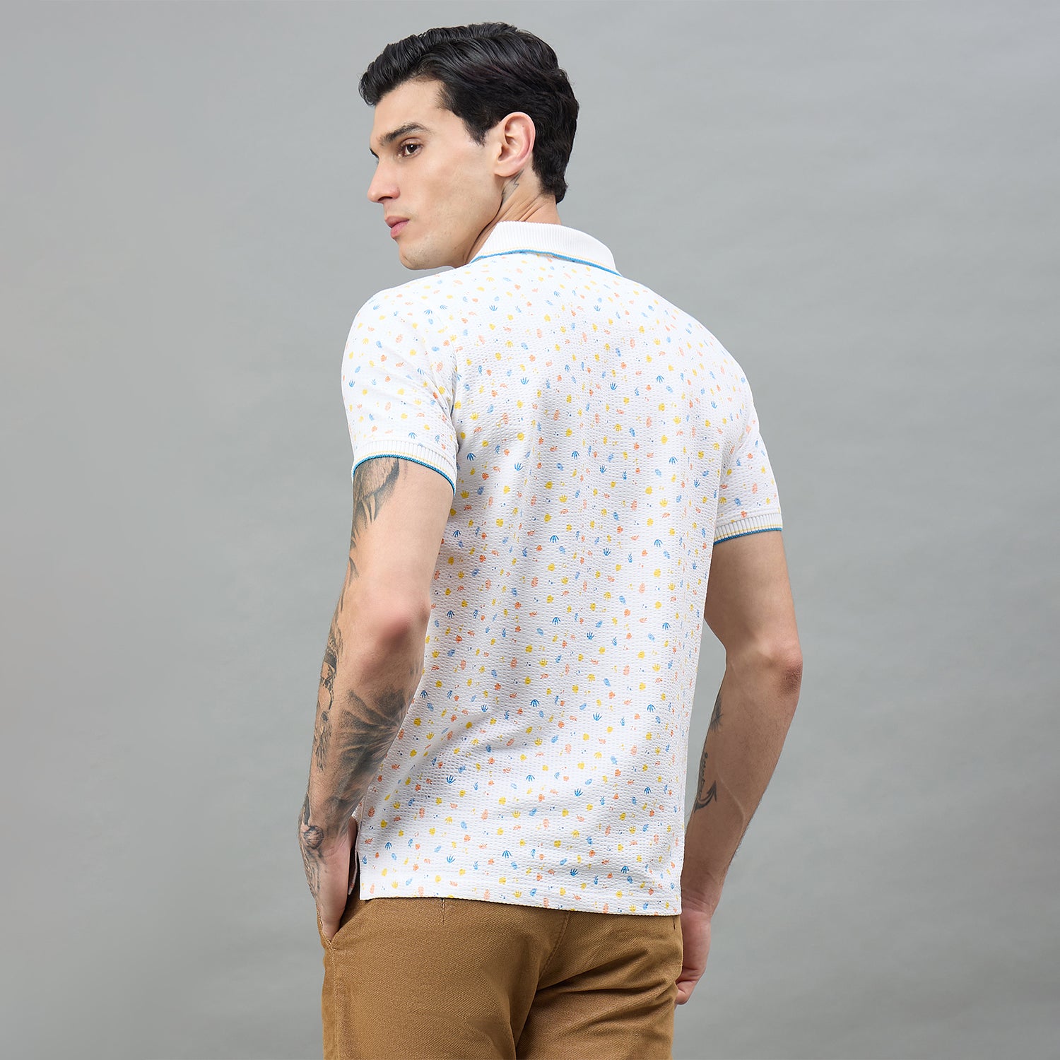 Duke Urban Men Half Sleeve Printed Slim fit Polo T-Shirt (LF7579)