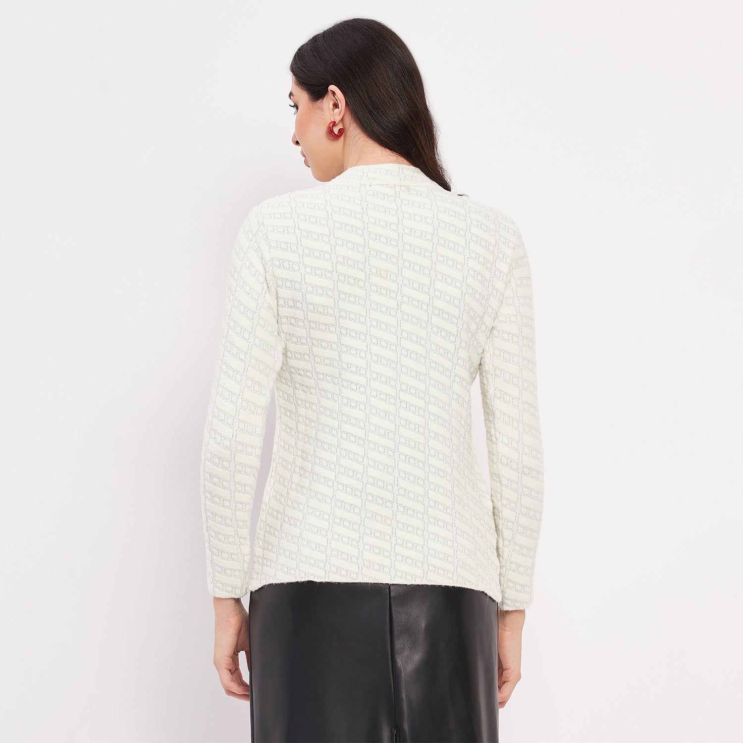 Duke Urban Women Full Sleeve Self Design Cardigan (LQS9745)