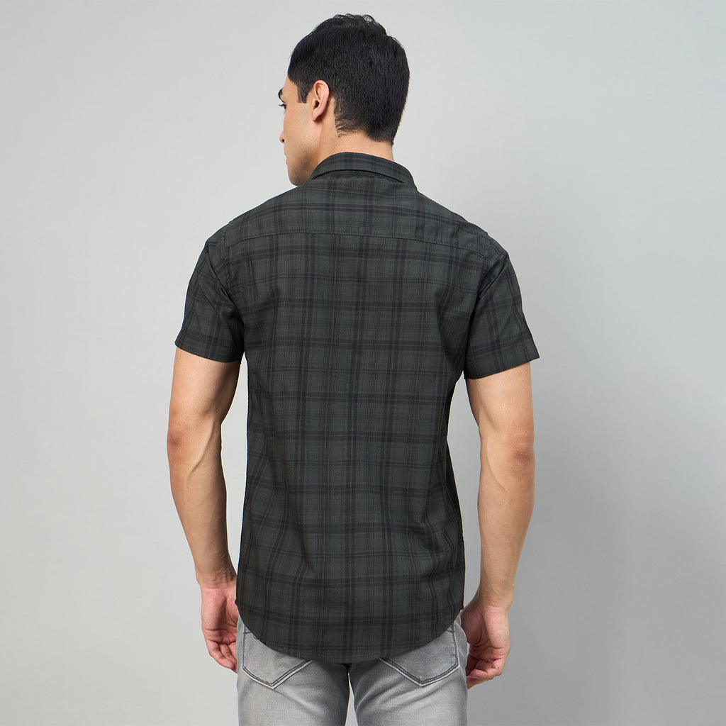 Duke Men Slim Fit Half Sleeve Twill Cotton Shirt (SDO3CKM)