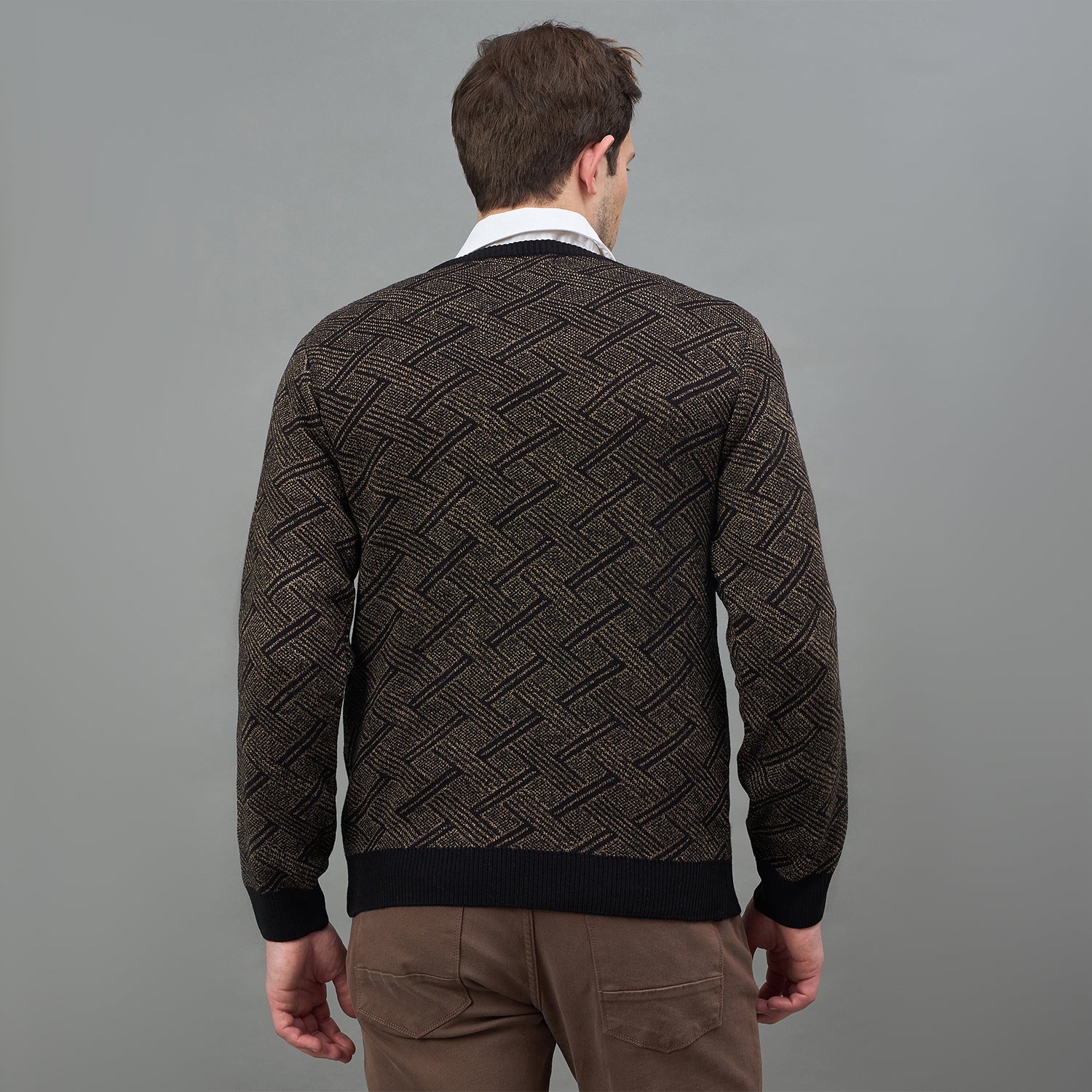 Duke Urban Men Full Sleeve V Neck Regular Sweater (SDS2134)