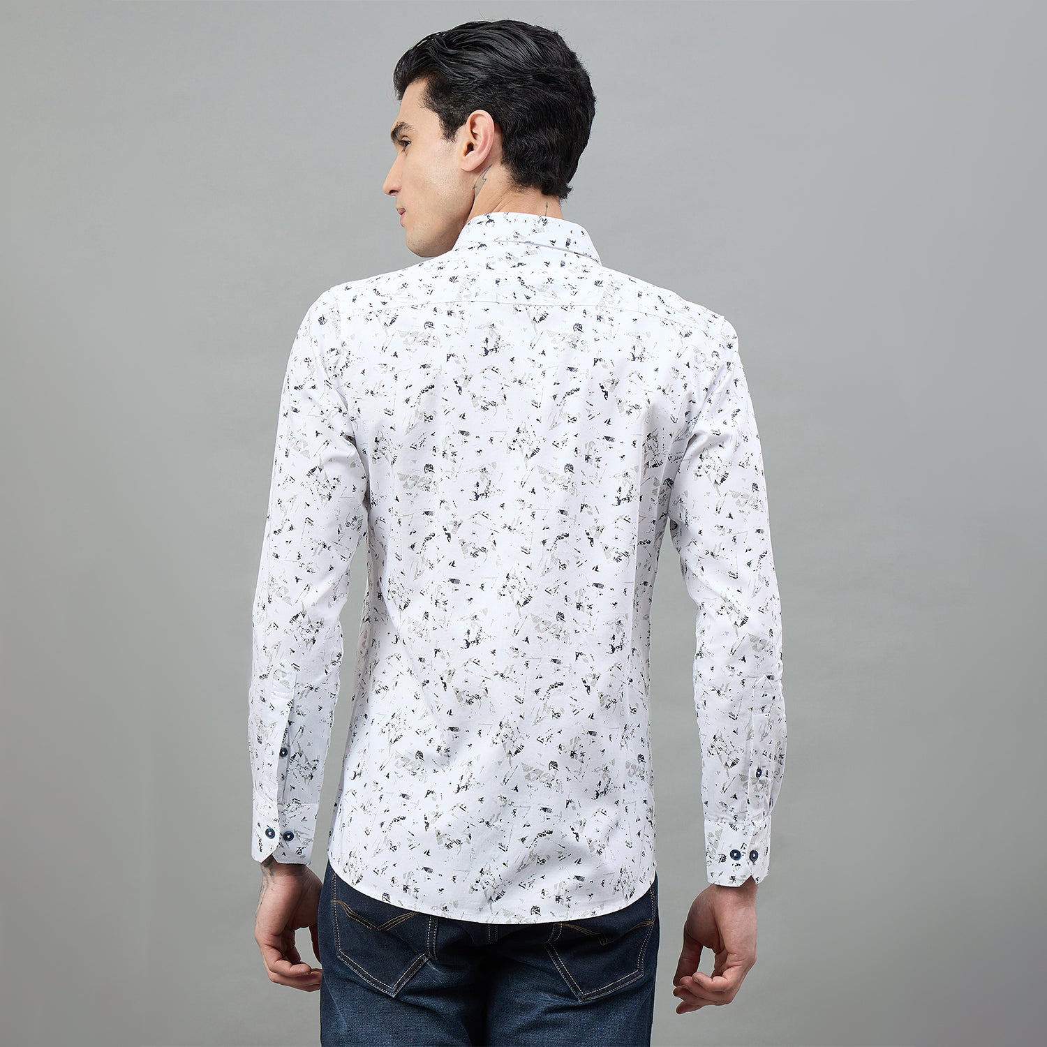 Duke Urban Men Printed Full Sleeve Spread Collar Slim Shirt (SDO8PRBC)