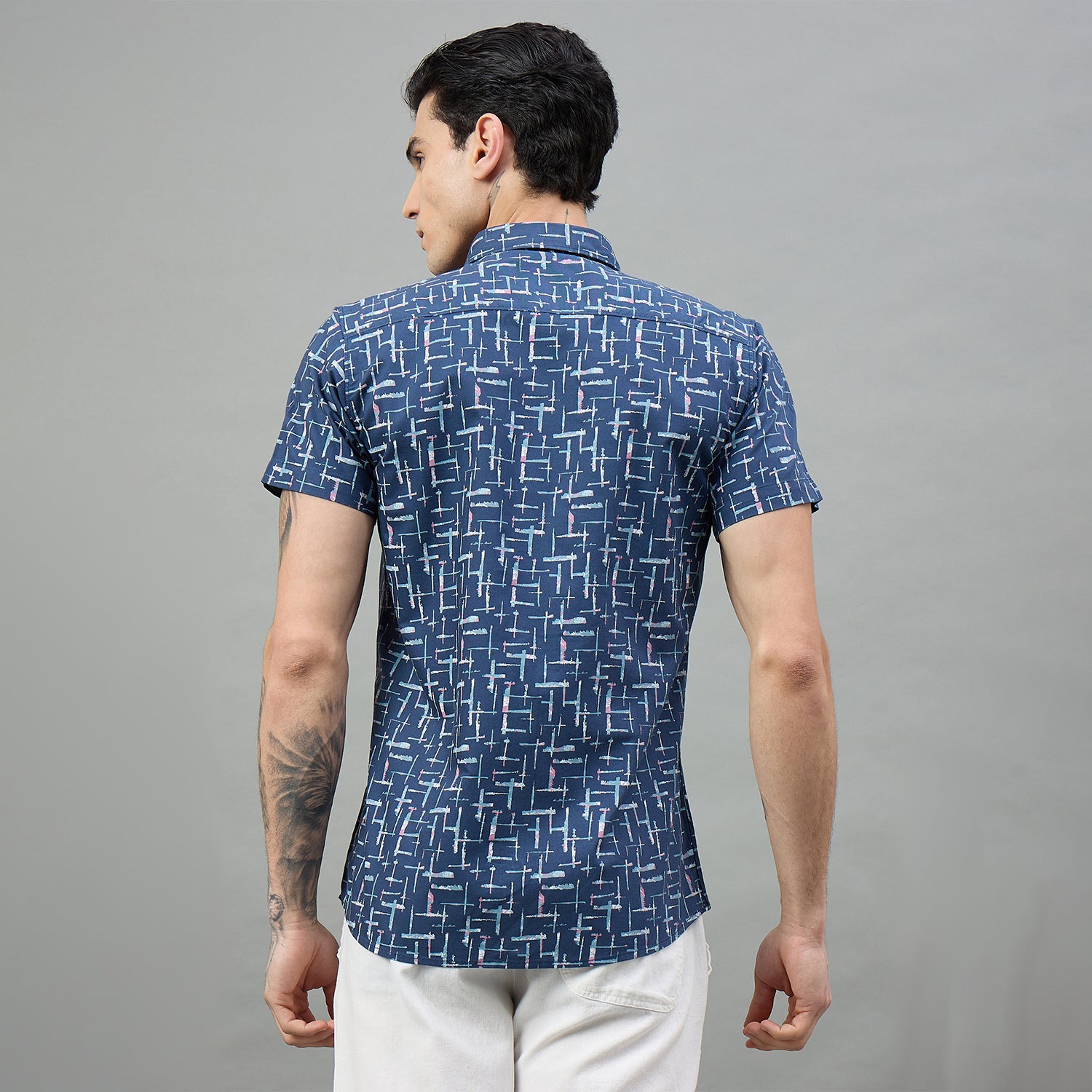 Duke Urban Men Printed Half Sleeve Spread Collar Slim Shirt (SDO4PRAJ)