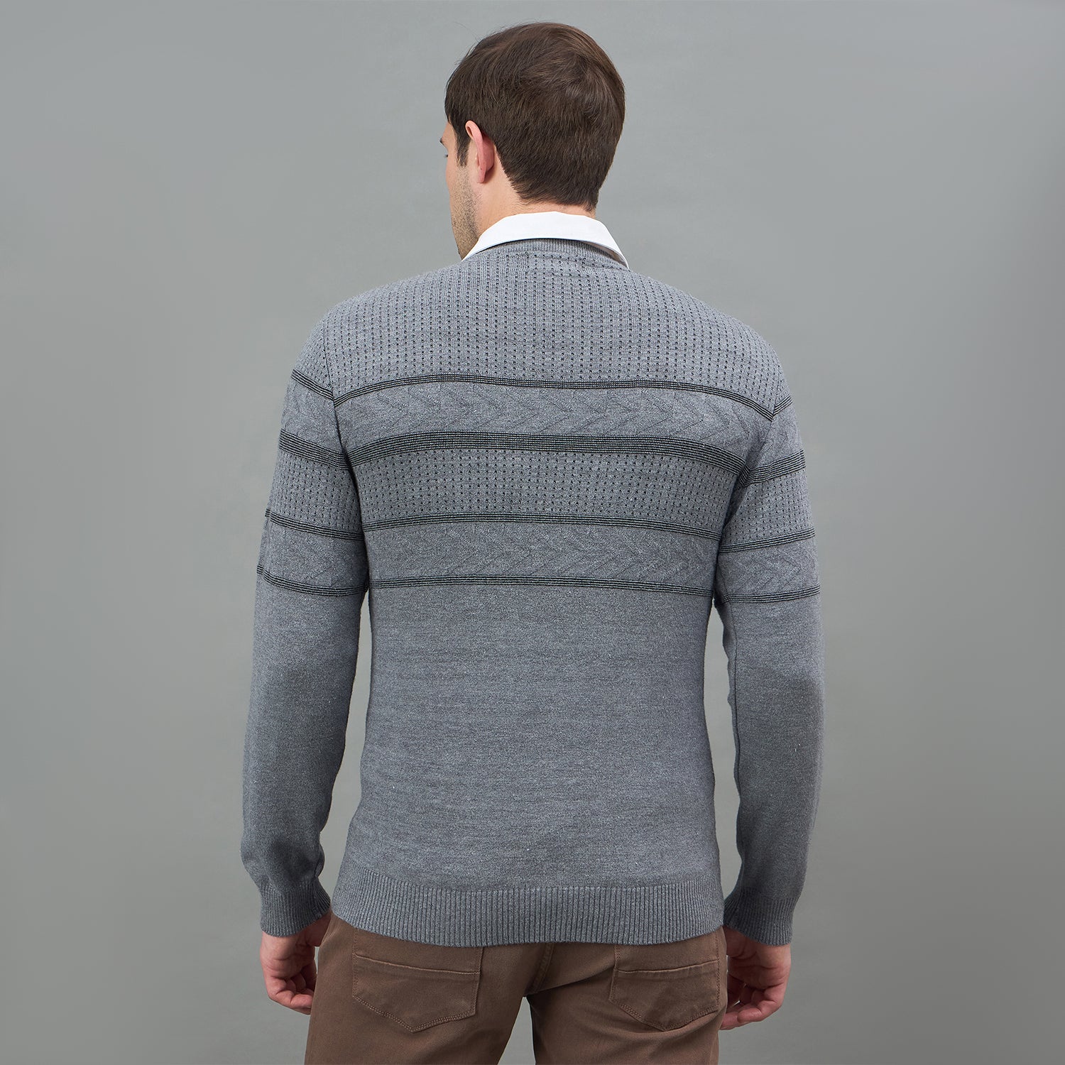 Duke Urban Men Full Sleeve V Neck Regular Sweater (SDS2226B)