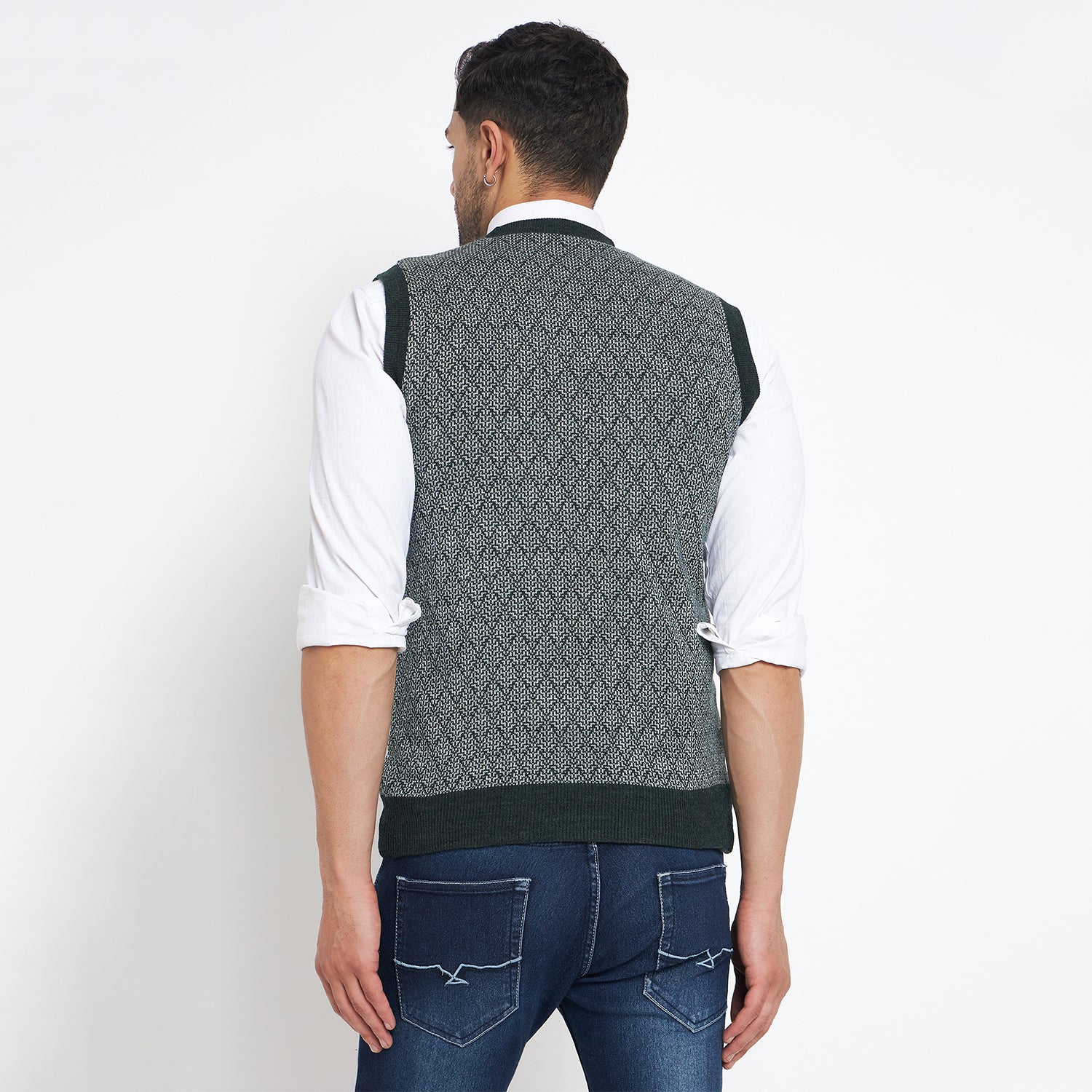 Duke Urban Men Sleeveless V Neck Reversible Sweater (SDS2174)
