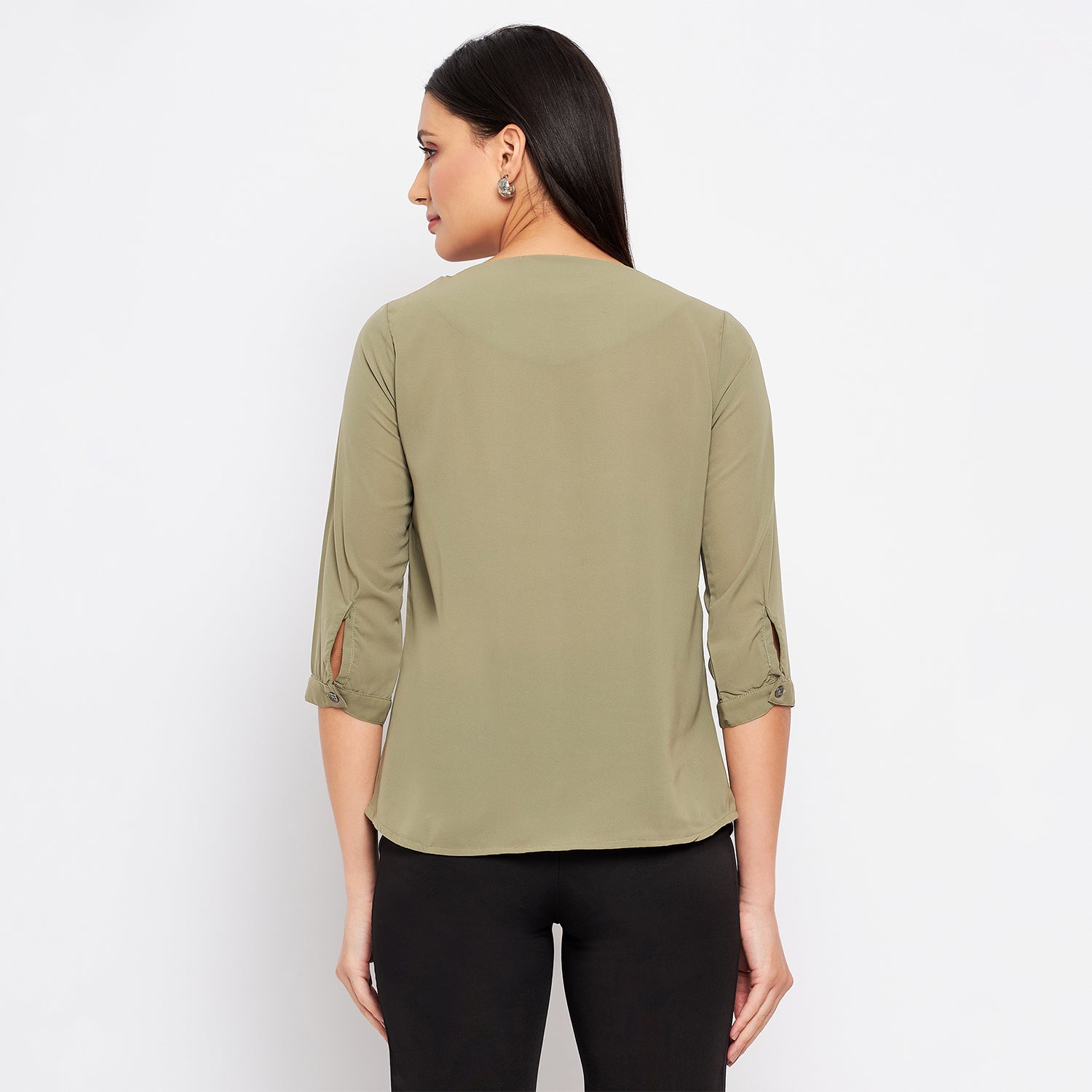 Duke Urban Women Round Neck 3/4th Sleeve Solid Top (SDX3272)
