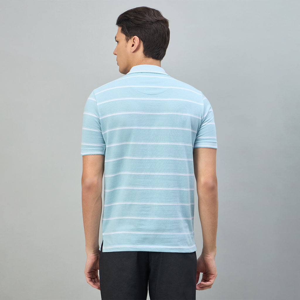 Duke Urban Men Striped Half Sleeve Regular Polo Tshirt (LF7573)