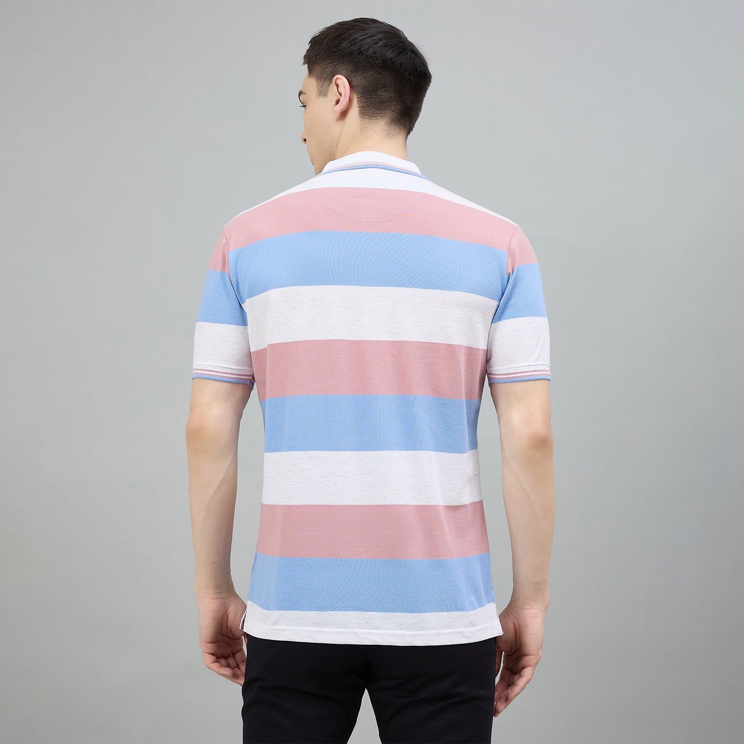 Duke Urban Men Striped Half Sleeve Regular Polo Tshirt (LF7645)