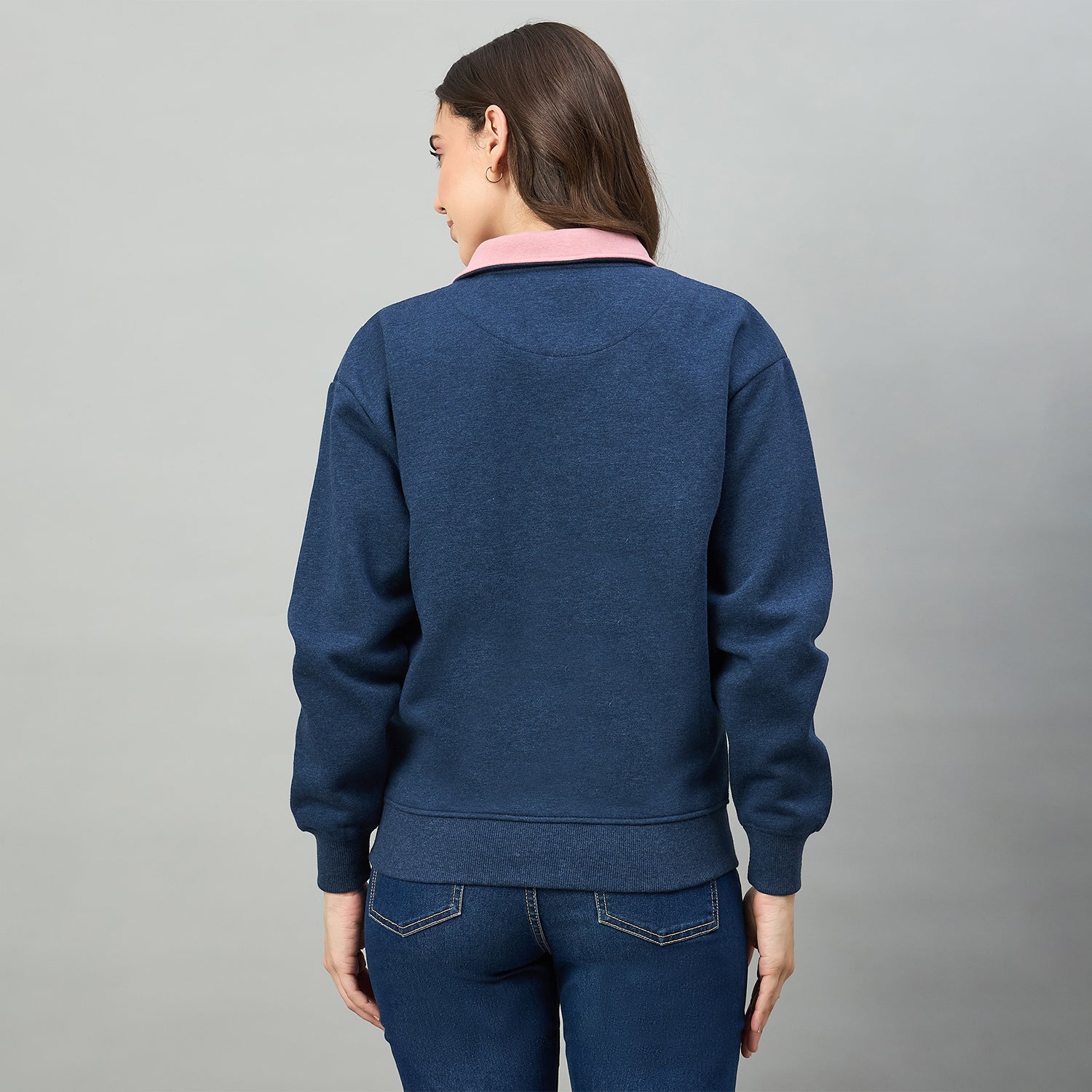 Duke Urban Women Full Sleeve Collared Sweatshirt (LFX5006S)