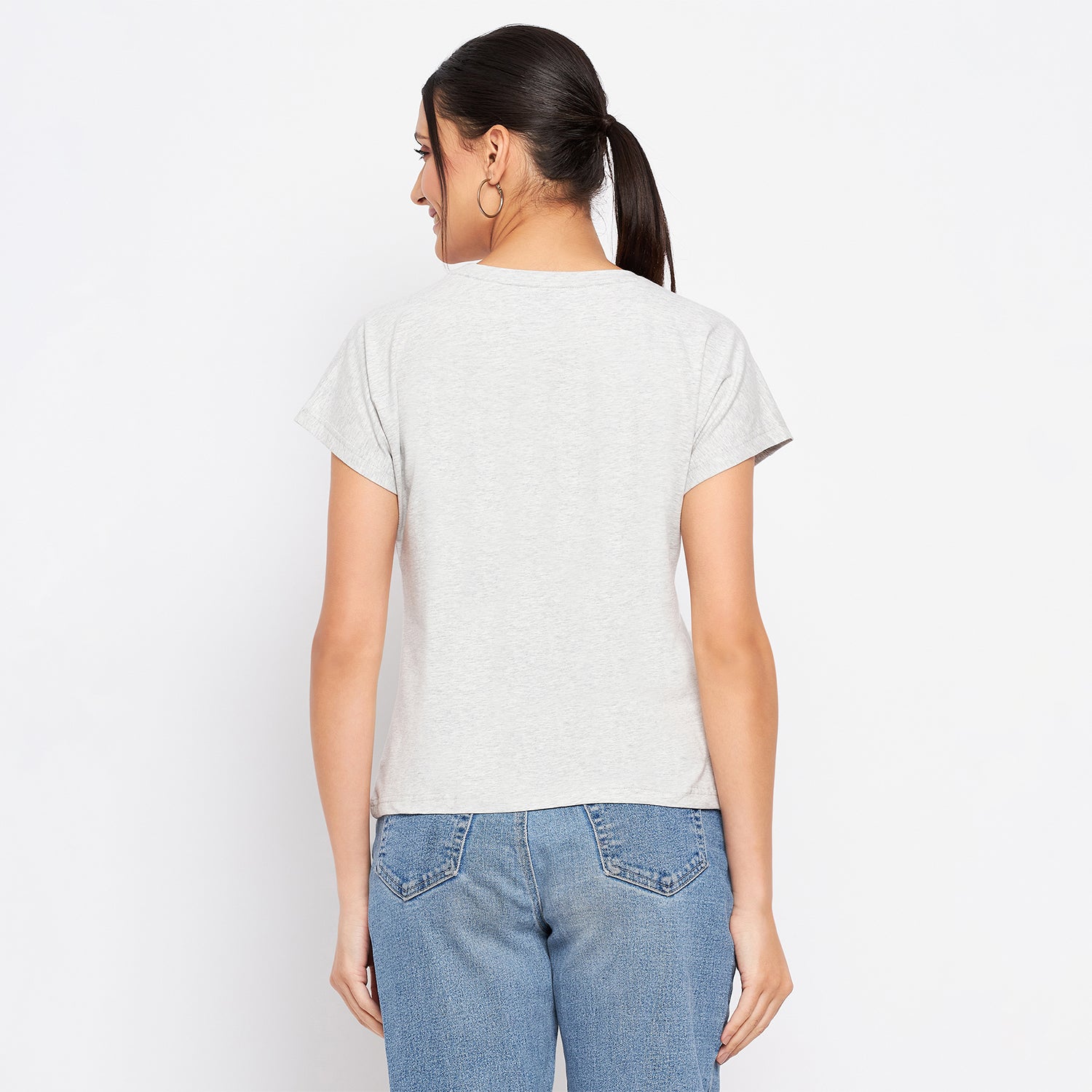 Duke Stardust Women Round Neck Short Sleeve Printed Crop Top (LFX901)