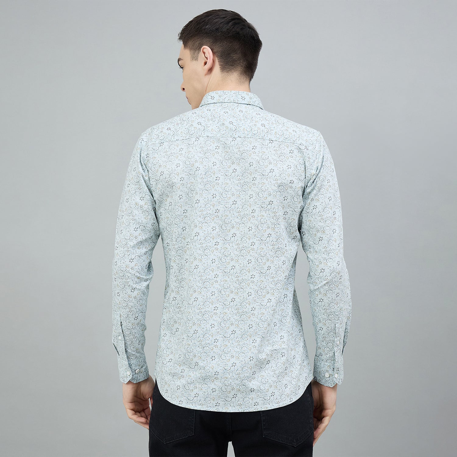 Duke Urban Men Printed Full Sleeve Spread Collar Slim Shirt (SDO6PRII)