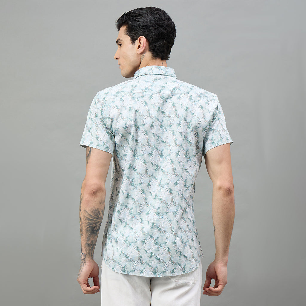 Duke Urban Men Printed Half Sleeve Spread Collar Slim Shirt (SDO4PRAD)