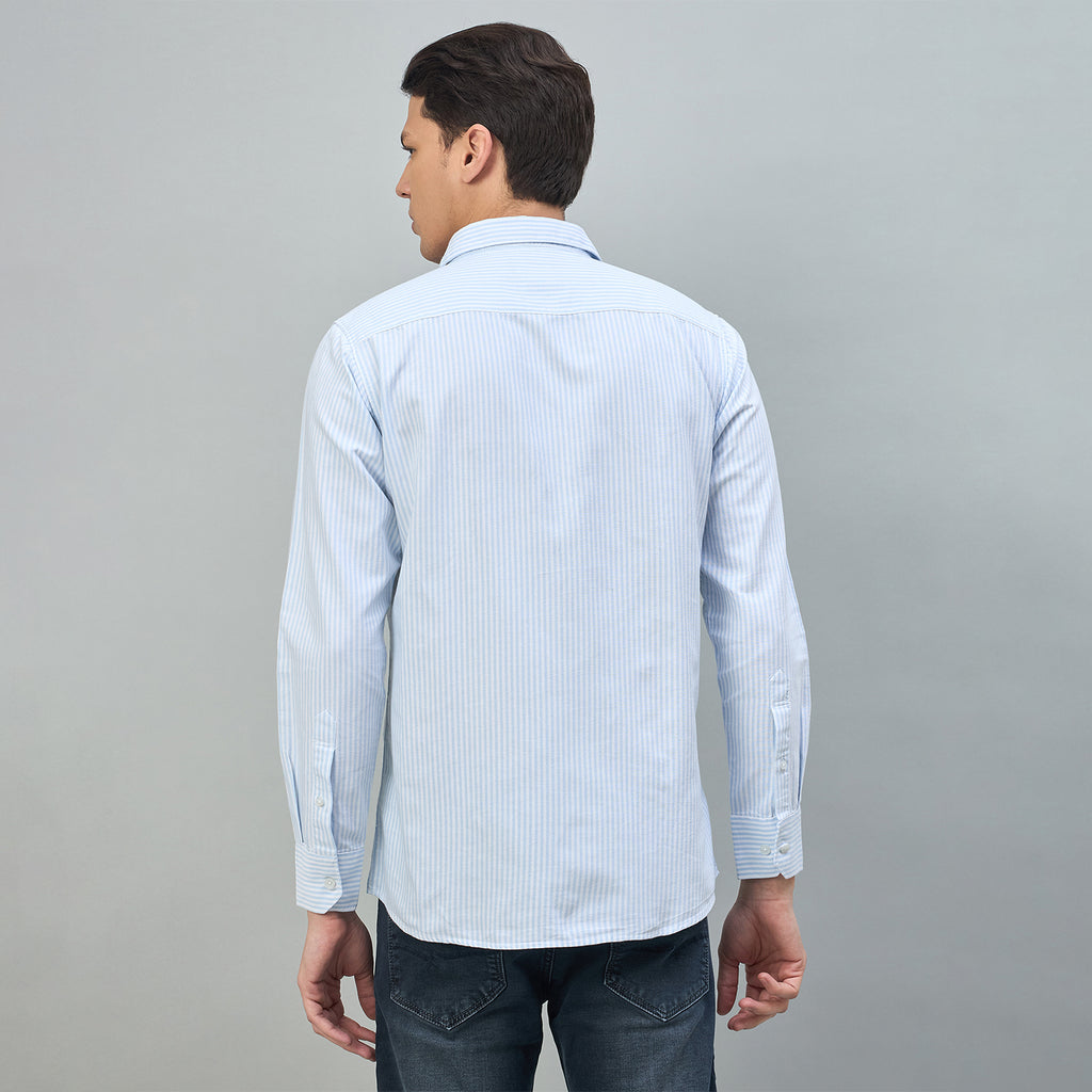 Duke Urban Men Striped Pure Cotton Slim Fit Casual Full Sleeve Shirt (SDO8STON)