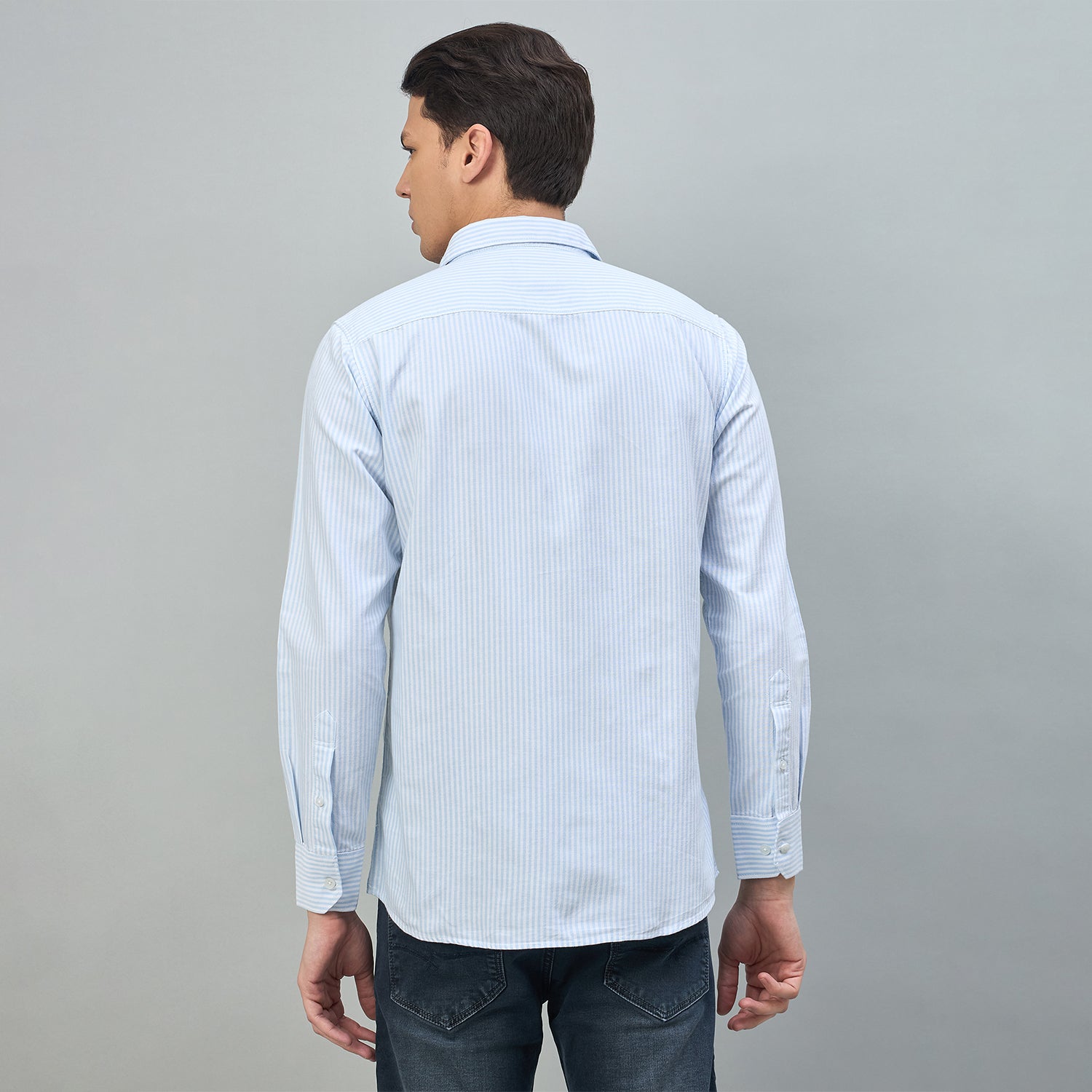 Duke Urban Men Striped Pure Cotton Slim Fit Casual Full Sleeve Shirt (SDO8STON)