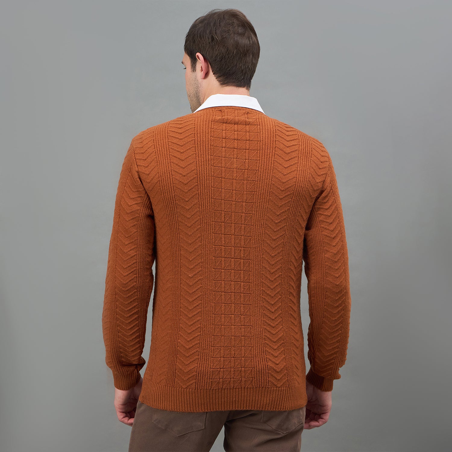 Duke Urban Men Full Sleeve V Neck Regular Sweater (SDS2353)