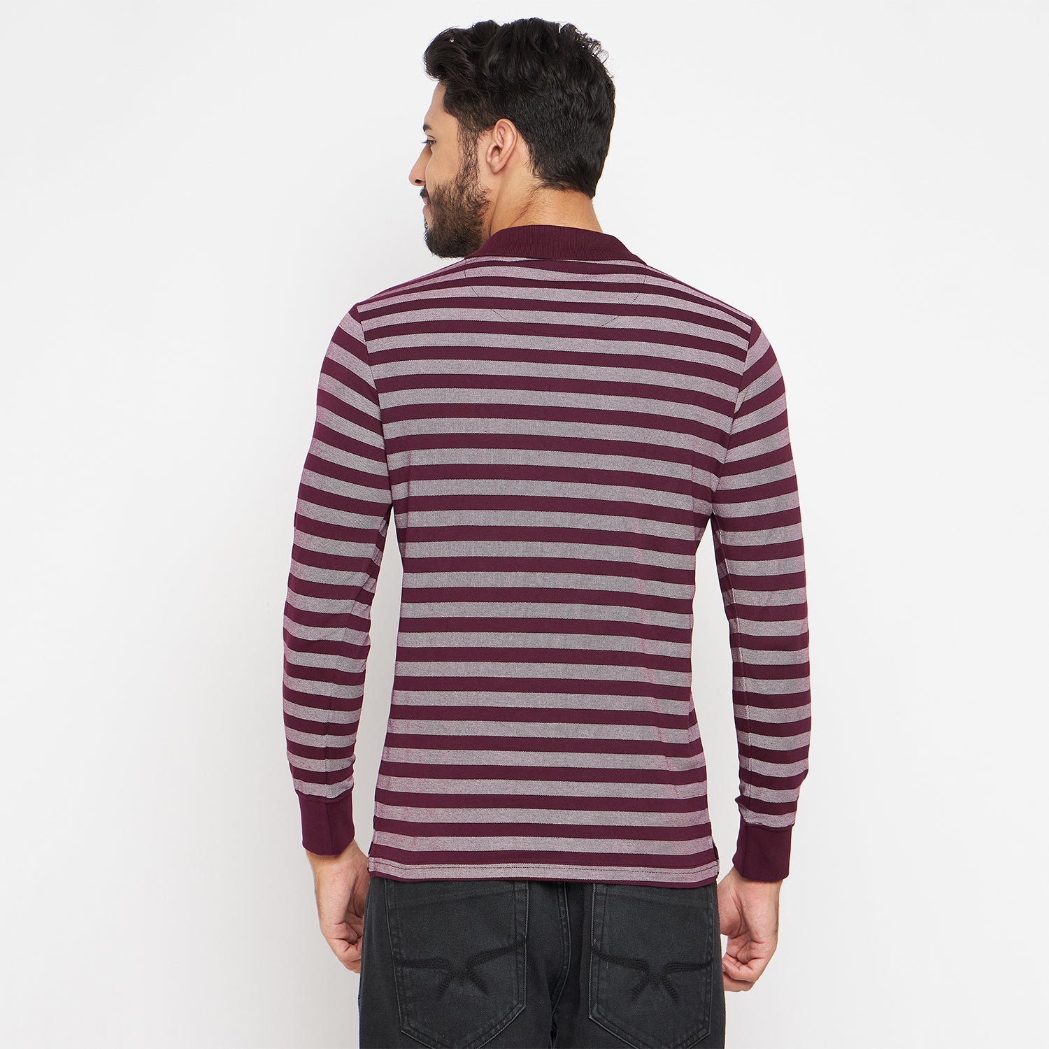 Duke Stardust Men Polo Neck Full Sleeve Cotton T-shirt (LF3962)