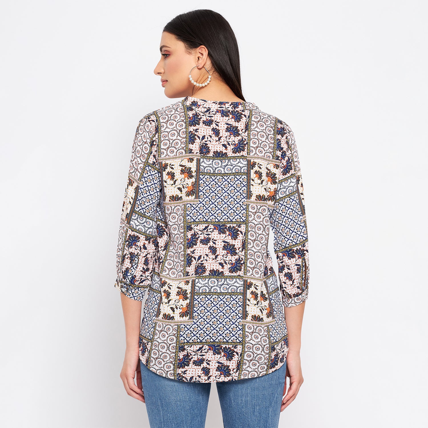 Duke Stardust Women V-Neck 3/4th Sleeve Printed Top (SDX3276)