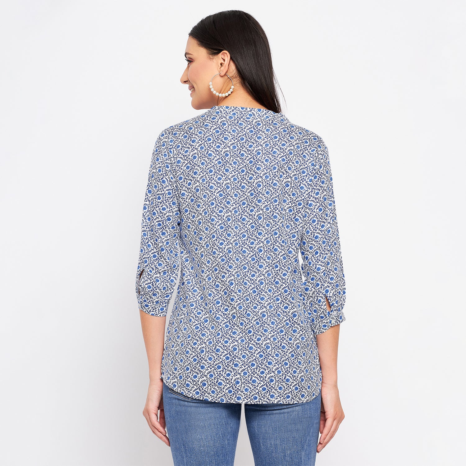 Duke Stardust Women V-Neck 3/4th Sleeve Printed Top (SDX3278)