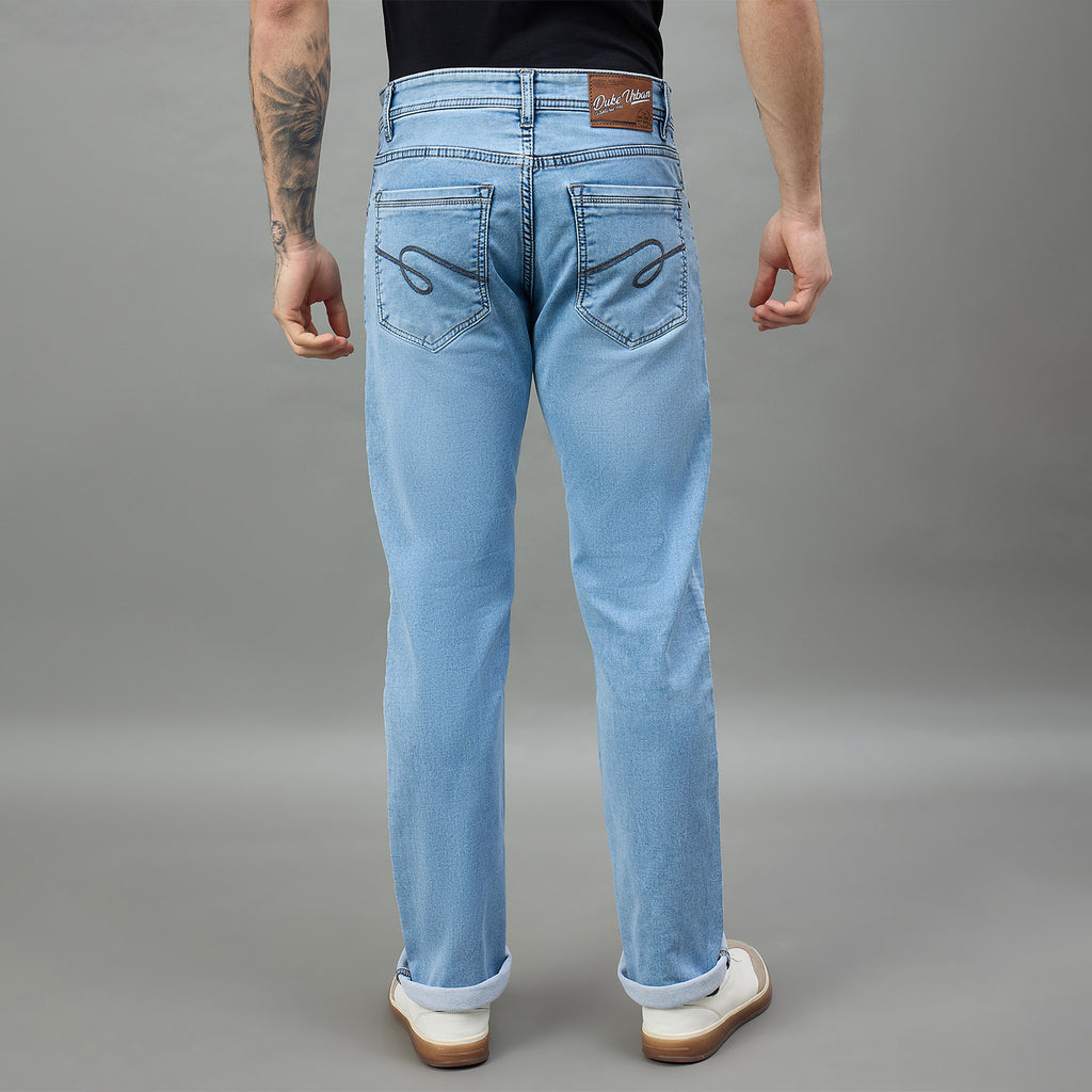 Duke Urban Men Comfort Fit Mid-Rise Light Fade Stretchable Jeans (SDD9122C)