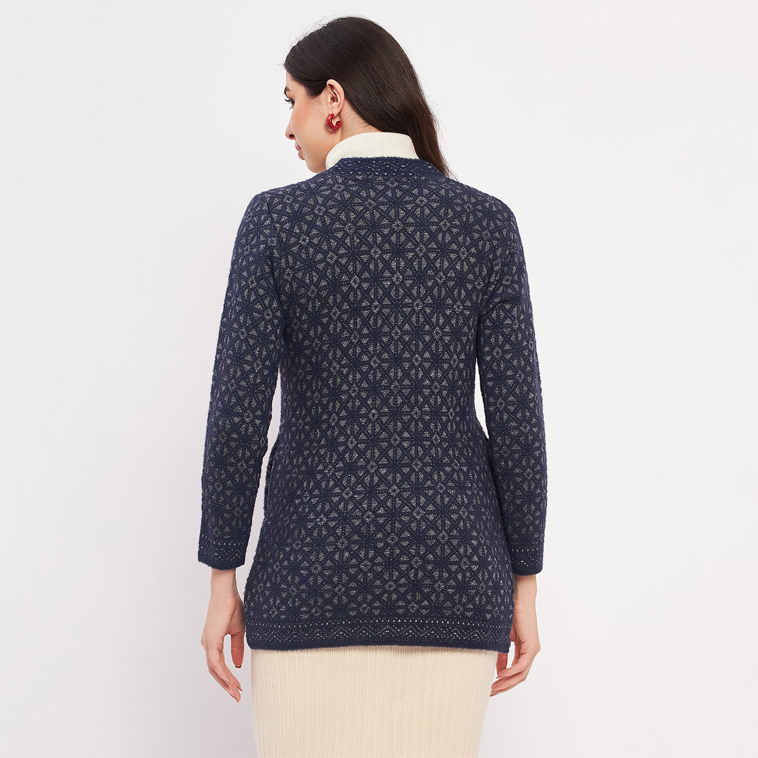 Duke Urban Women Full Sleeve Self Design Cardigan (SDS954)