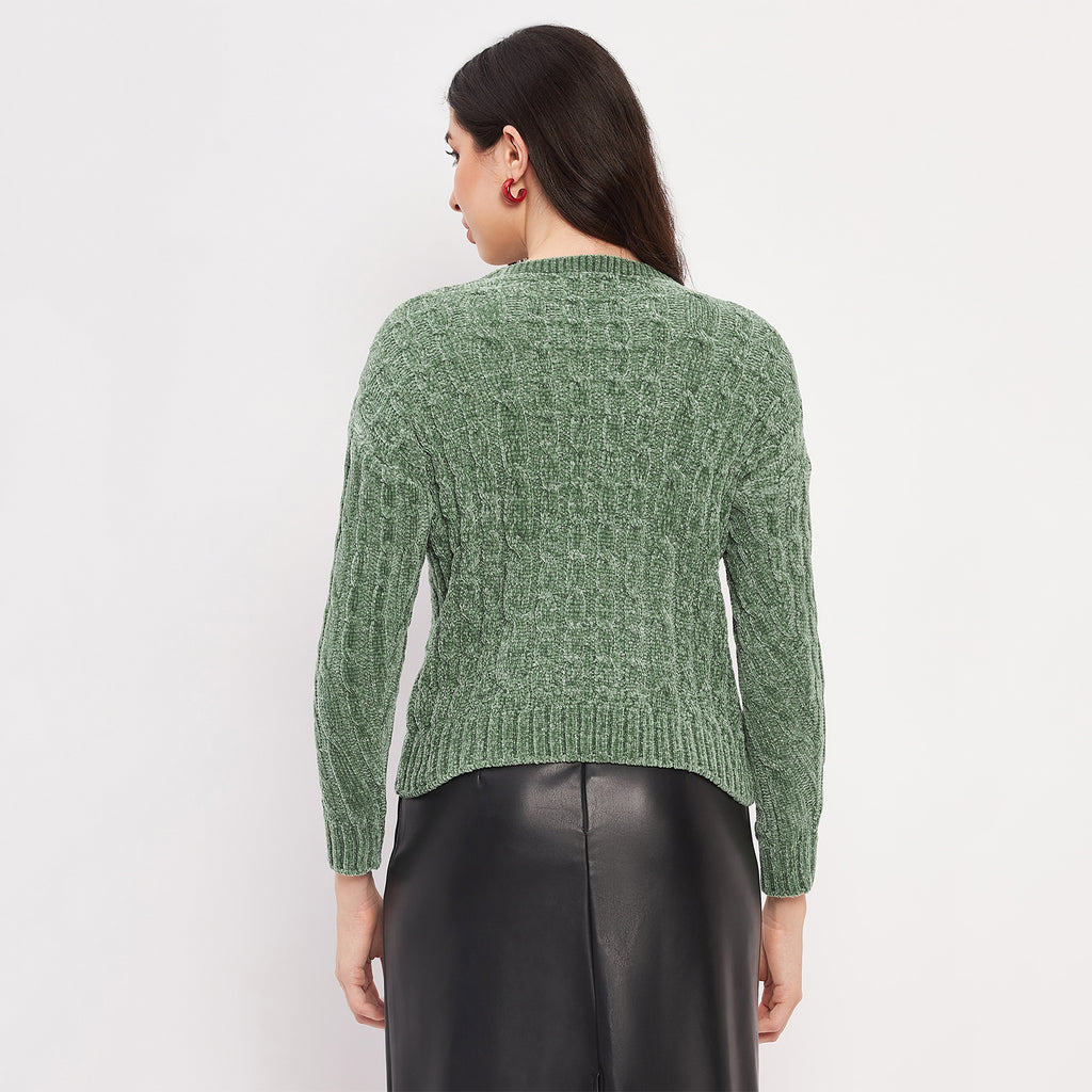 Duke Stardust Women Full Sleeve Self Design Sweater (LQS9777)