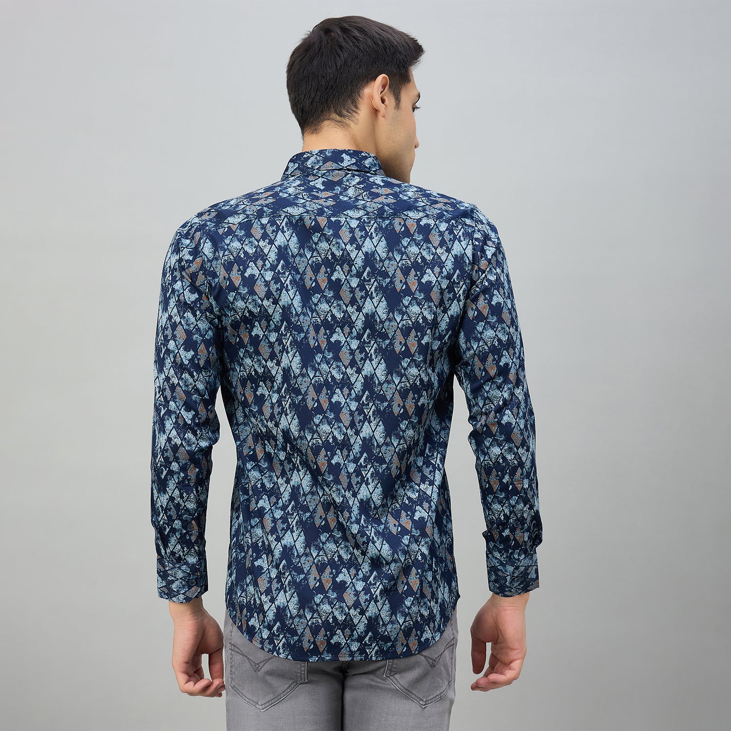 Duke Men Slim Fit Full Sleeve Short Style Cotton Shirt (SDO8PRBK)