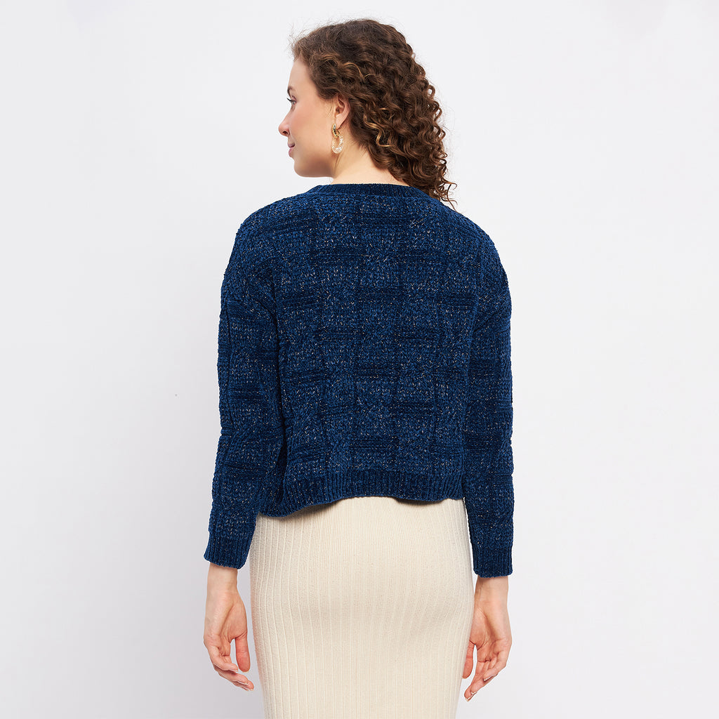 Duke Urban Women Full Sleeve Self Design Crop Pullover (SDS1013)