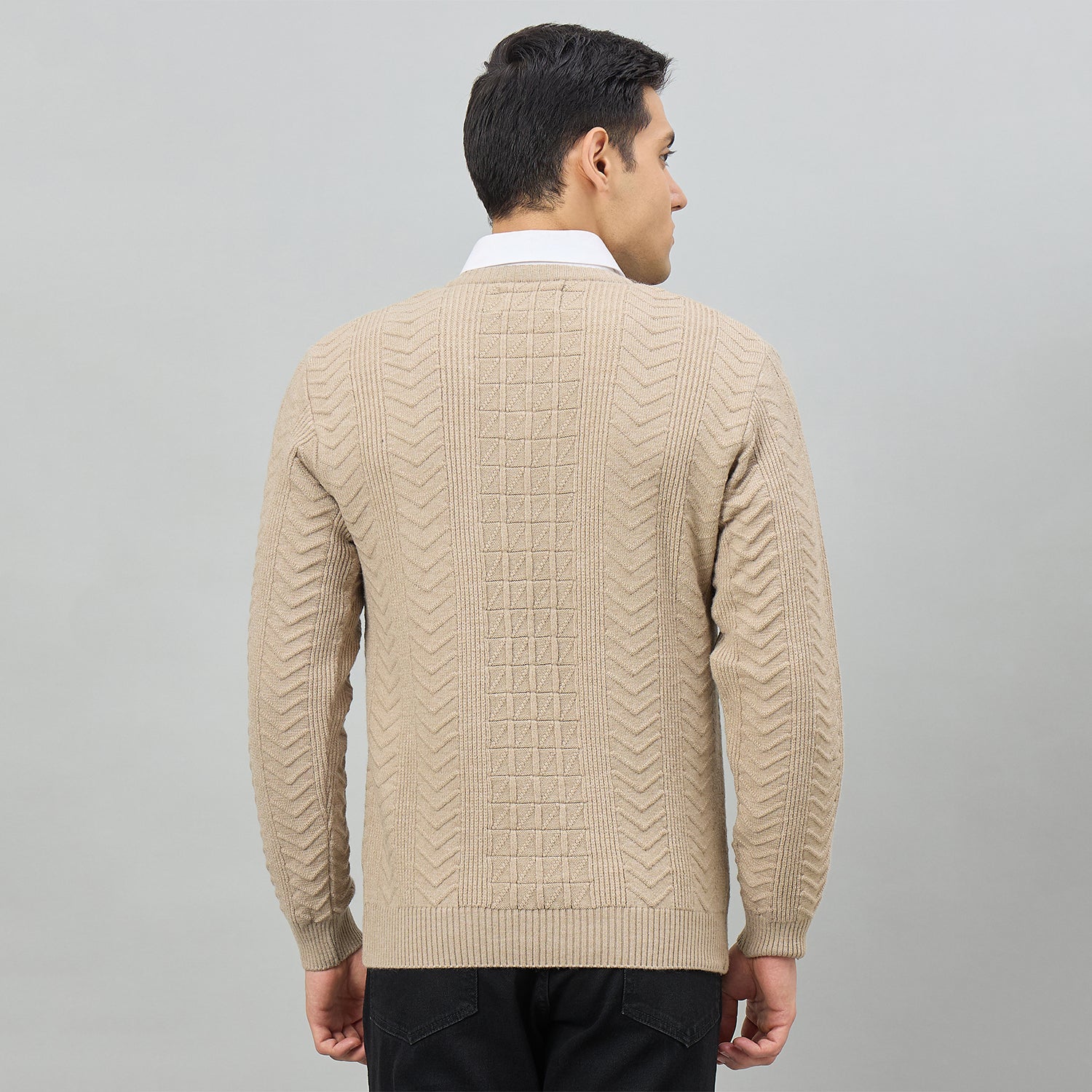 Duke Urban Men Full Sleeve V Neck Regular Sweater (SDS2353)