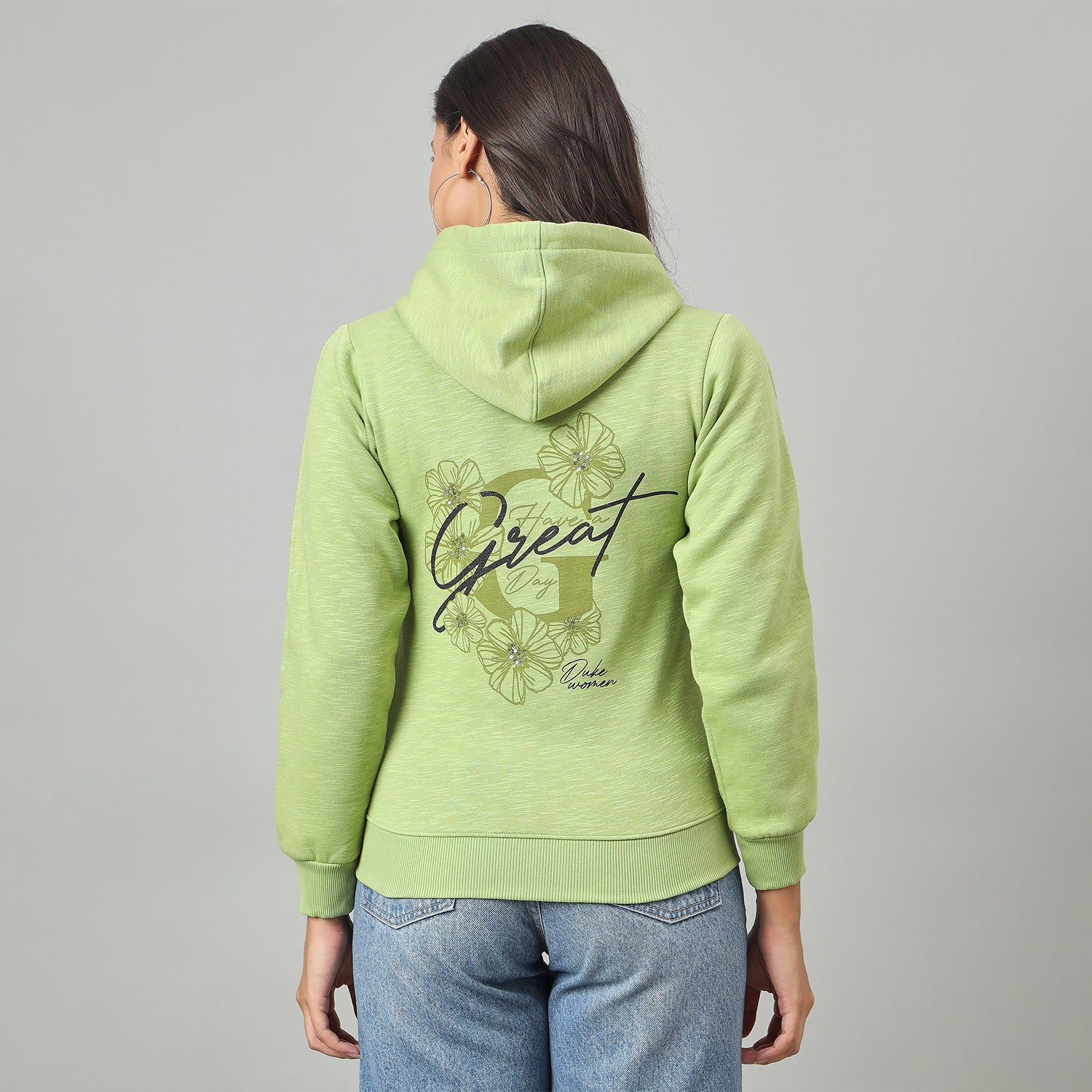 Duke Urban Women Smart fit Hooded Full Zip Sweatshirt (LFX983)