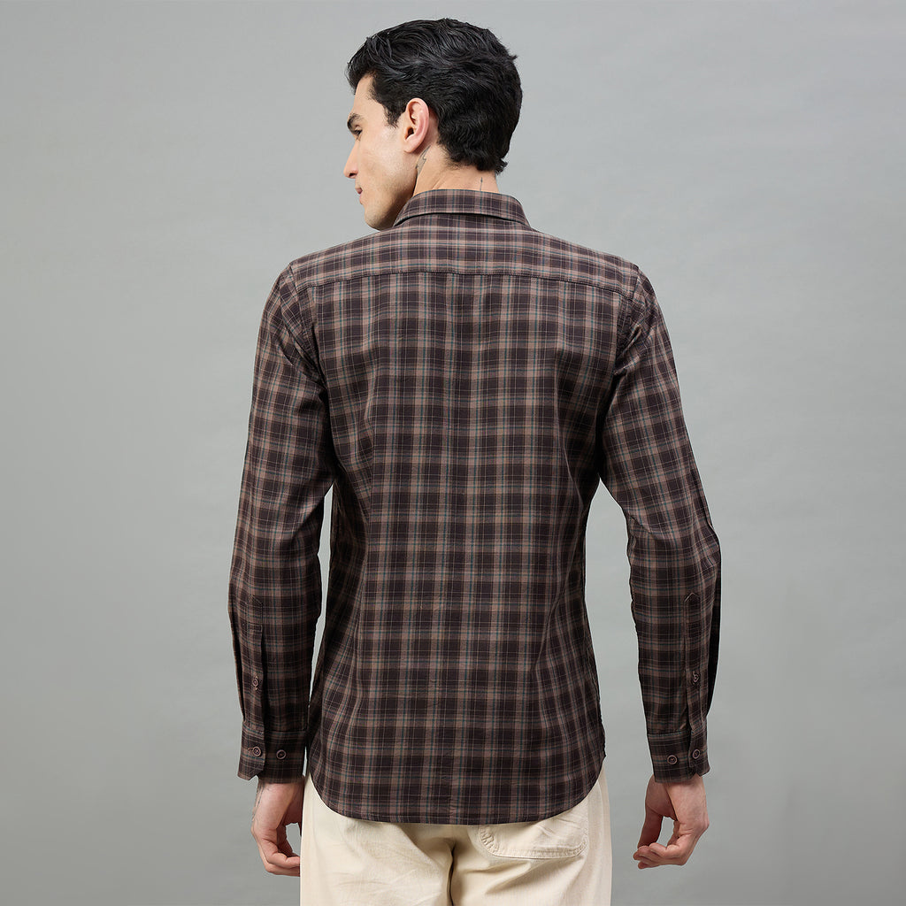 Duke Urban Men Checkered Full Sleeve Spread Collar Regular Shirt (SDO9CKAK)