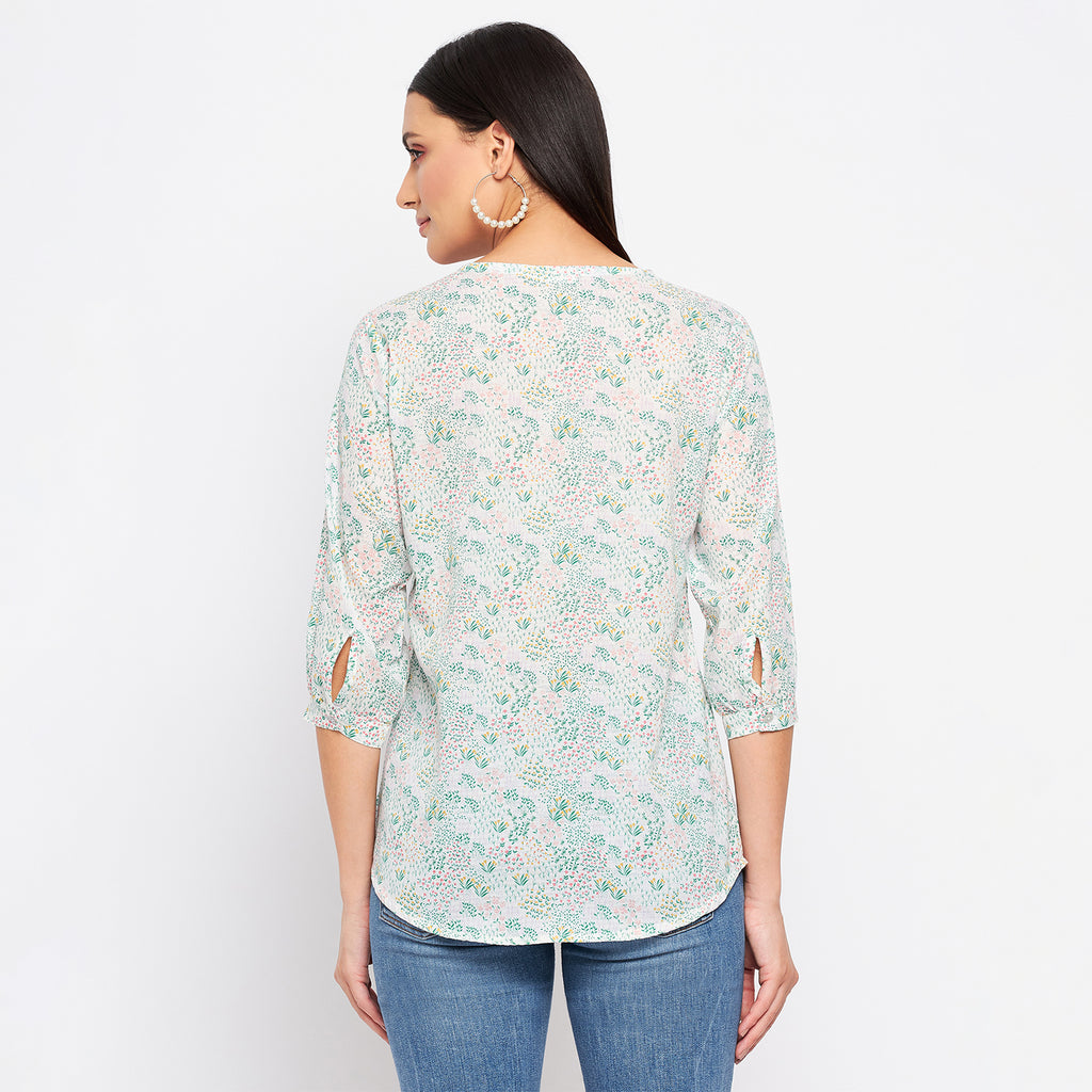 Duke Stardust Women V-Neck 3/4th Sleeve Printed Top (SDX3274)