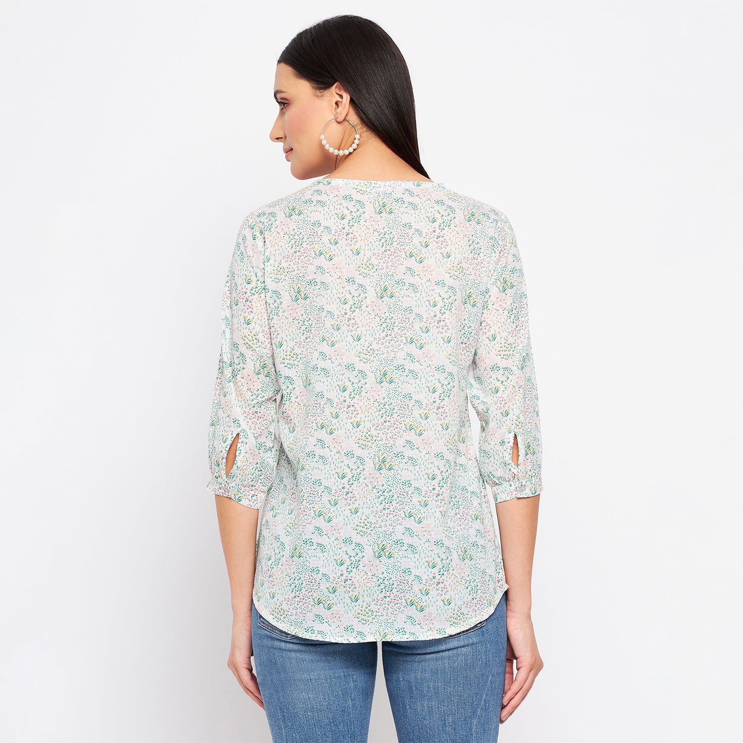 Duke Stardust Women V-Neck 3/4th Sleeve Printed Top (SDX3274)