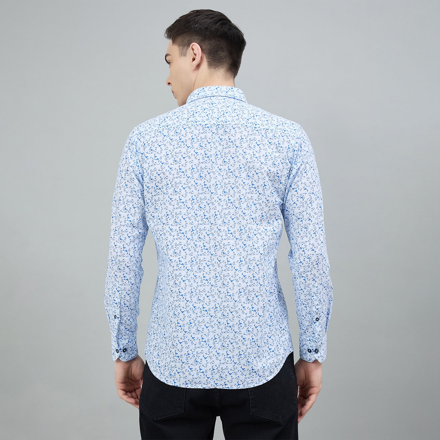 Duke Urban Men Printed Full Sleeve Spread Collar Slim Shirt (SDO8PRBF)