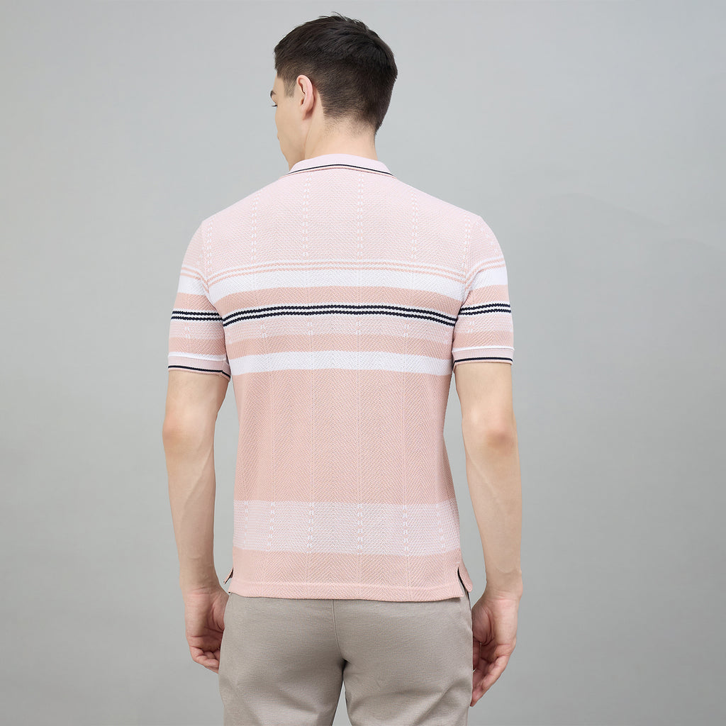 Duke Urban Men Striped Half Sleeve Regular Polo Tshirt (LF7570)