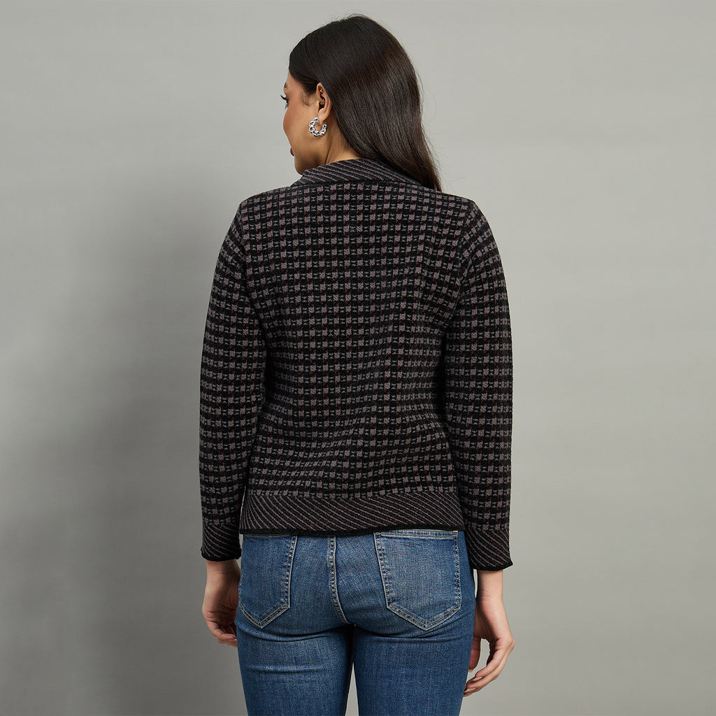 Duke Urban Women Full Sleeve Front Open Slim Fit Sweater (SDS1447)