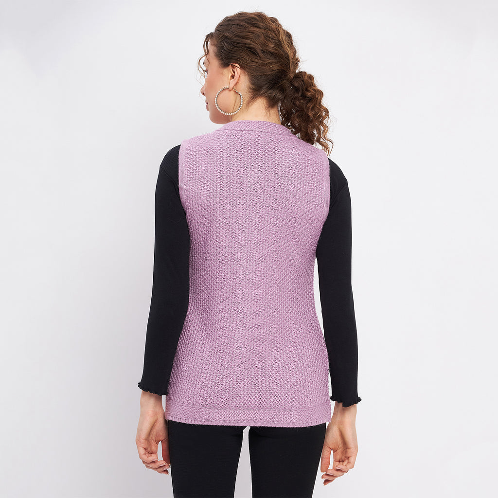Duke Urban Women Sleeveless Self Design Cardigan (LQS9789)