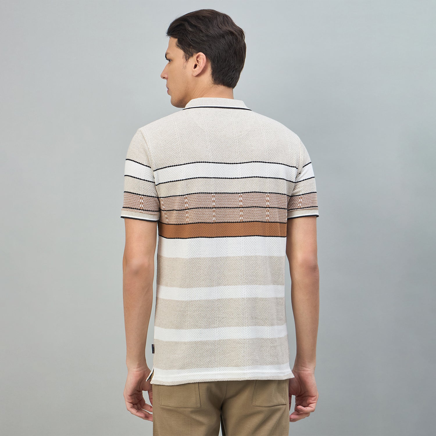 Duke Urban Men Striped Half Sleeve Regular Polo Tshirt (LF7619)