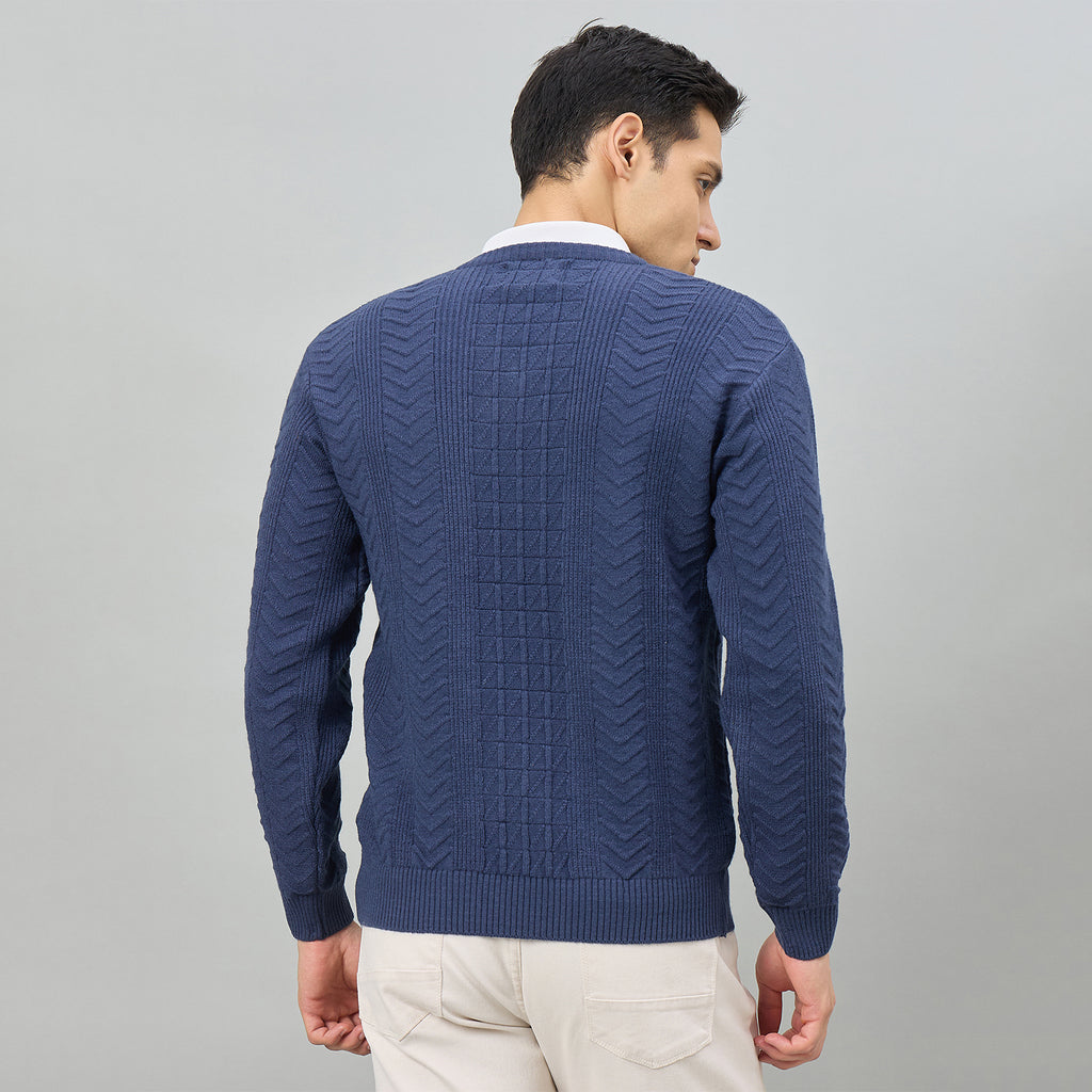 Duke Urban Men Full Sleeve V Neck Regular Sweater (SDS2353)