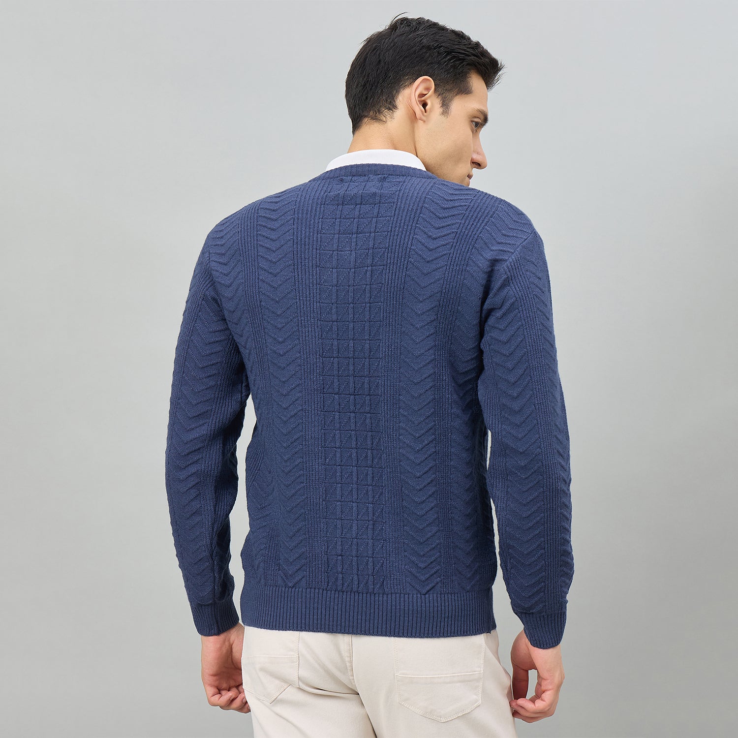 Duke Urban Men Full Sleeve V Neck Regular Sweater (SDS2353)