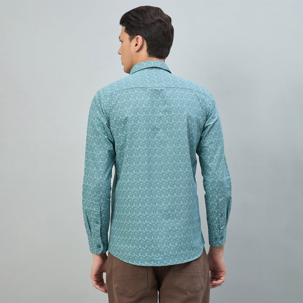 Duke Urban Men Printed Pure Cotton Slim Fit Casual Full Sleeve Shirt (SDO8PRBE)