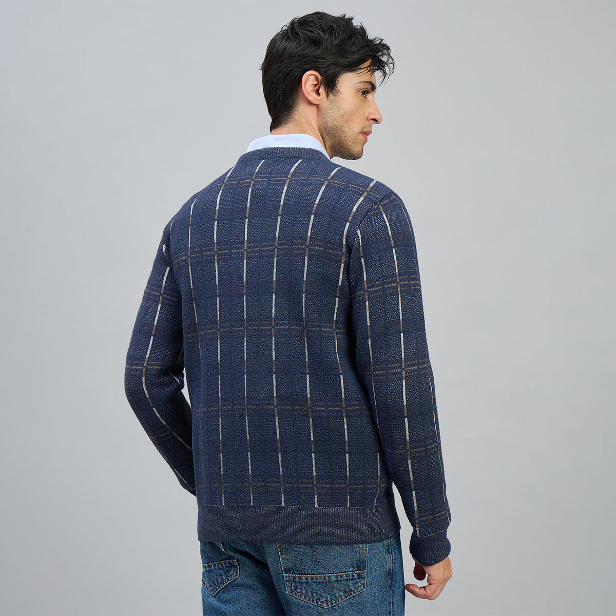 Duke Men Full Sleeve V Neck Regular Sweater (SDS2306)