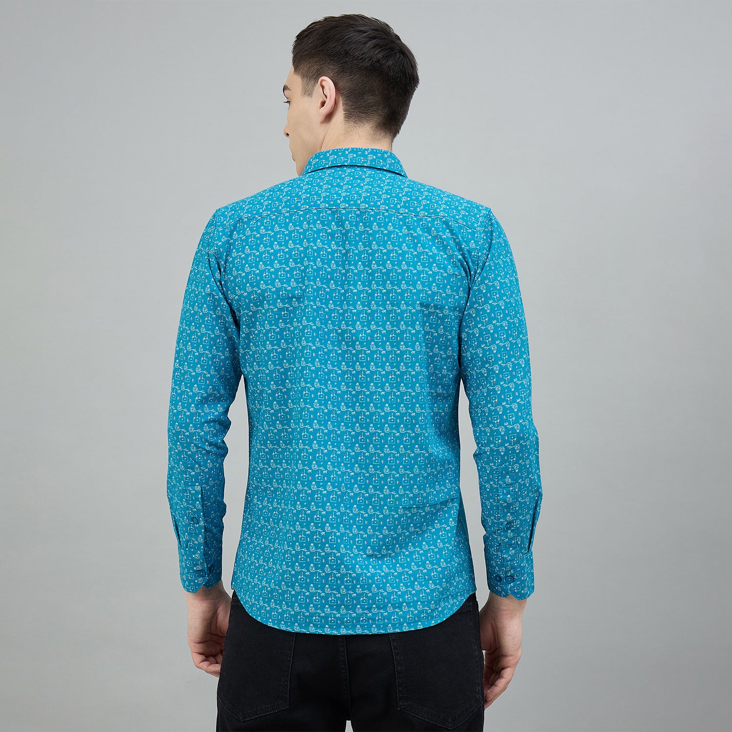 Duke Urban Men Printed Pure Cotton Slim Fit Casual Full Sleeve Shirt (SDO8PRBE)