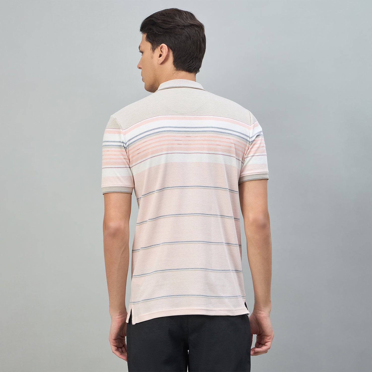 Duke Urban Men Striped Half Sleeve Regular Polo Tshirt (LF7512)
