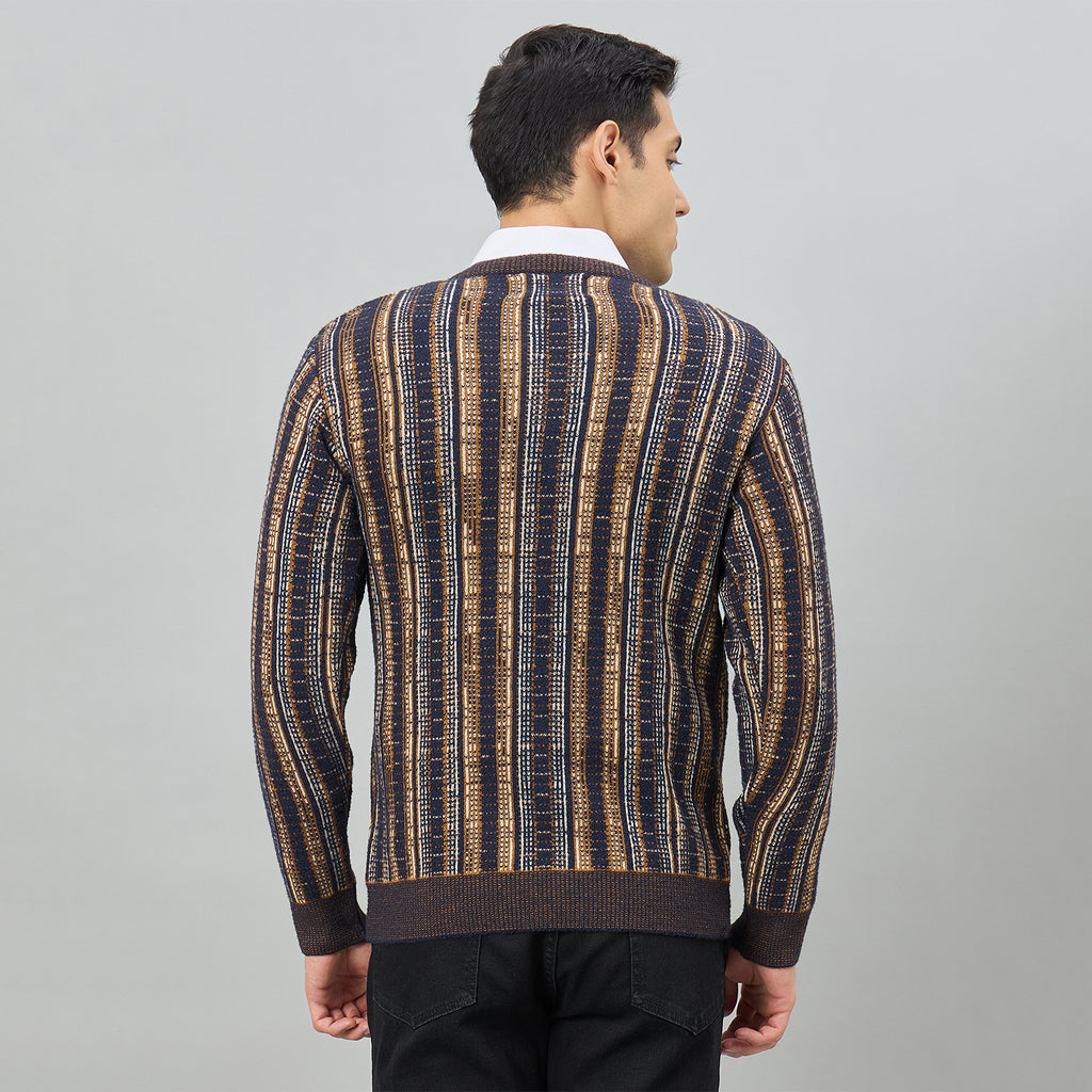 Duke Men Full Sleeve V Neck Regular Sweater (SDS2394)