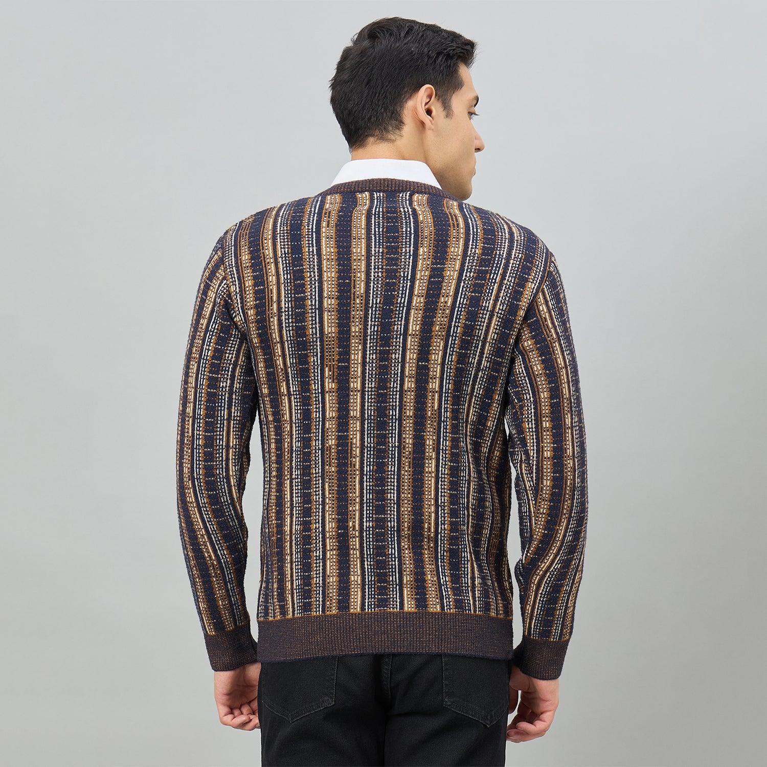 Duke Men Full Sleeve V Neck Regular Sweater (SDS2394)