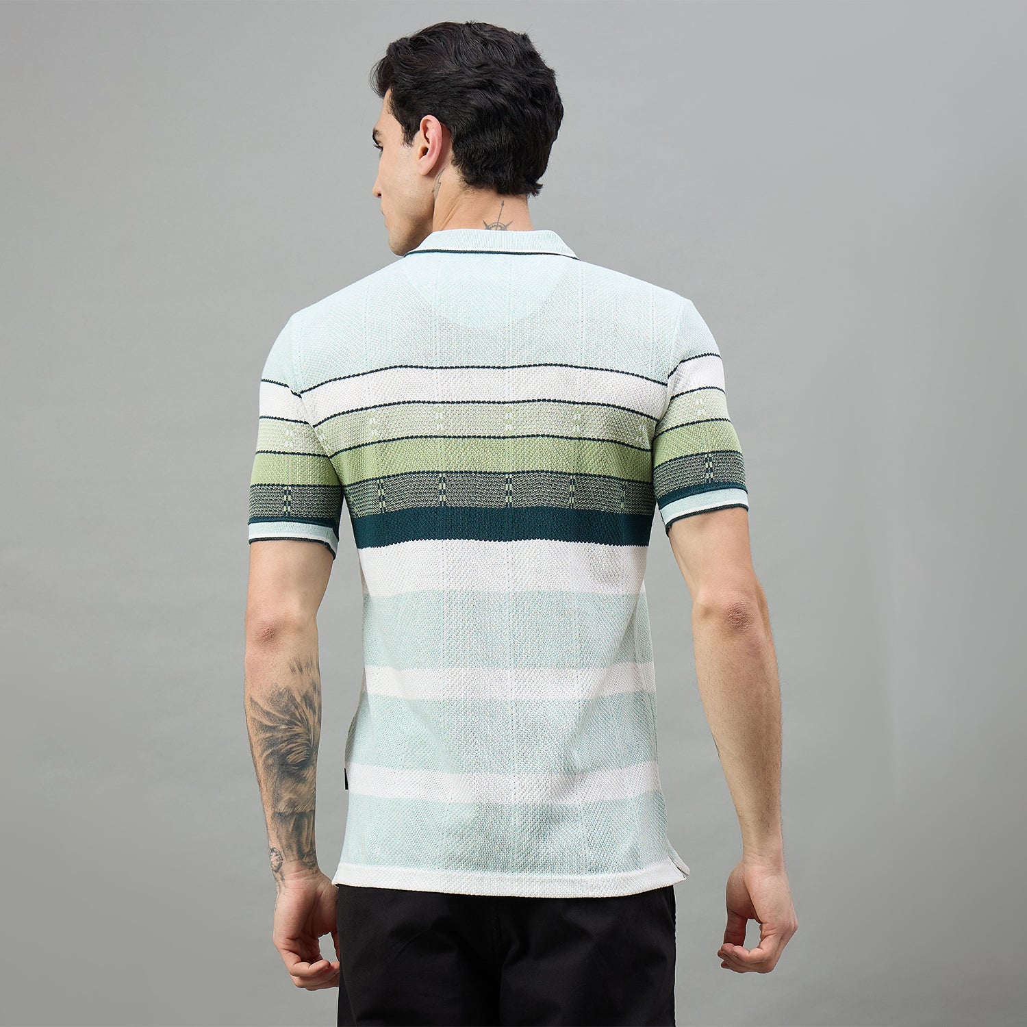 Duke Urban Men Striped Half Sleeve Regular Polo Tshirt (LF7619)