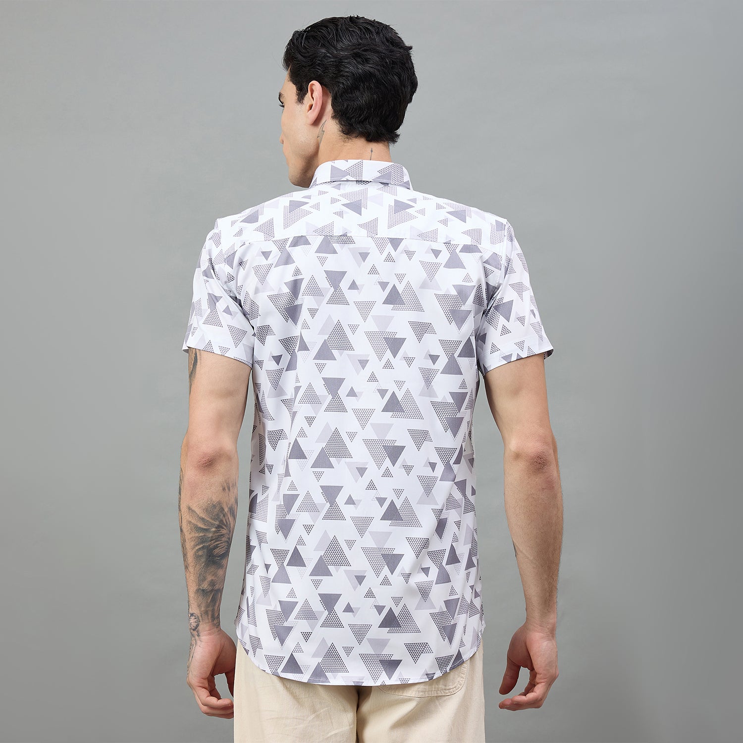 Duke Urban Men Geometric Print Half Sleeve Slim Shirt (SDO6PRIM)